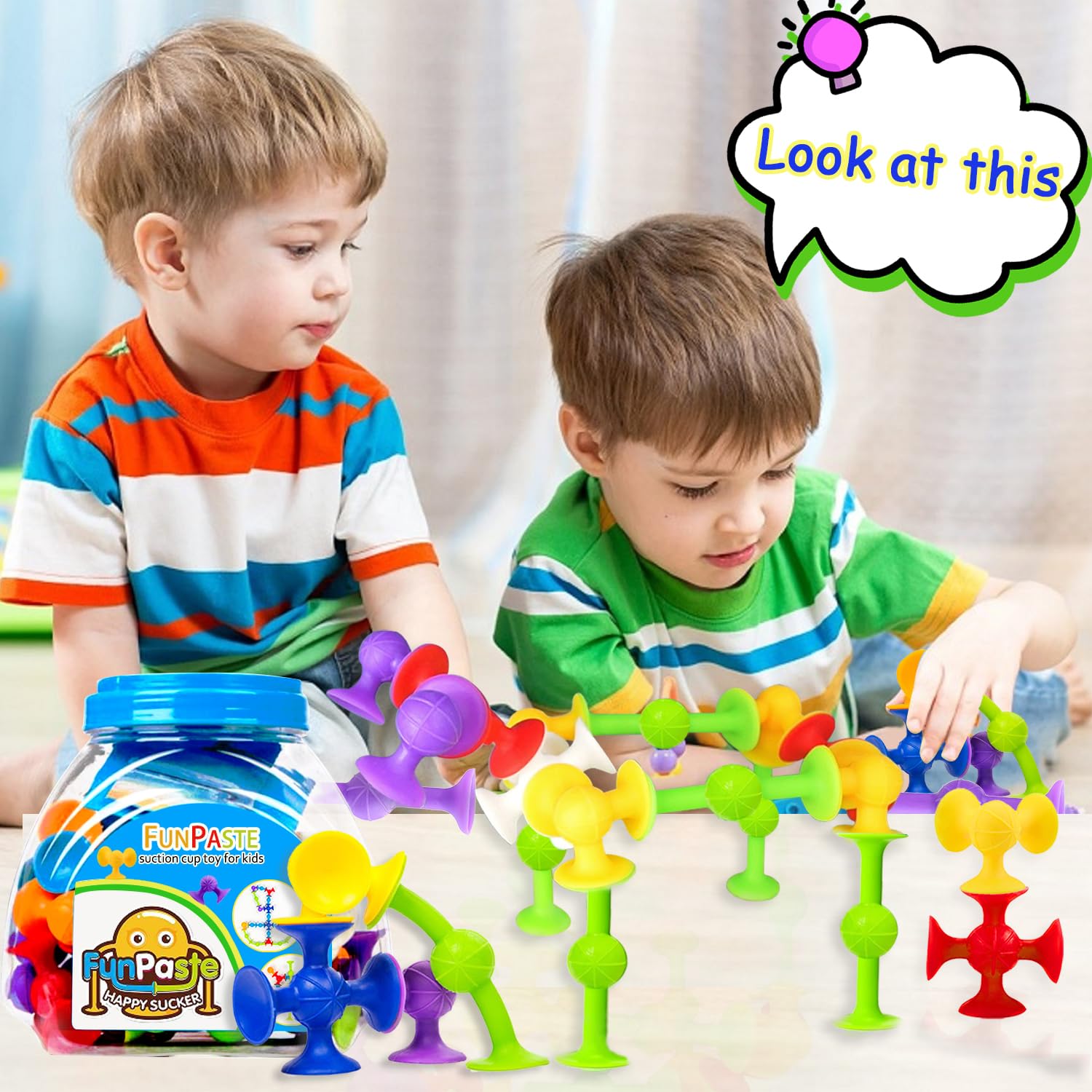 Jouets à Ventouse, Jouets De Bain à Ventouse Forte, Jouet Sensoriel Pour Tout-Petits 1-3 Ans, Anniversaire Pour Fille Garçon De 1-3 Ans