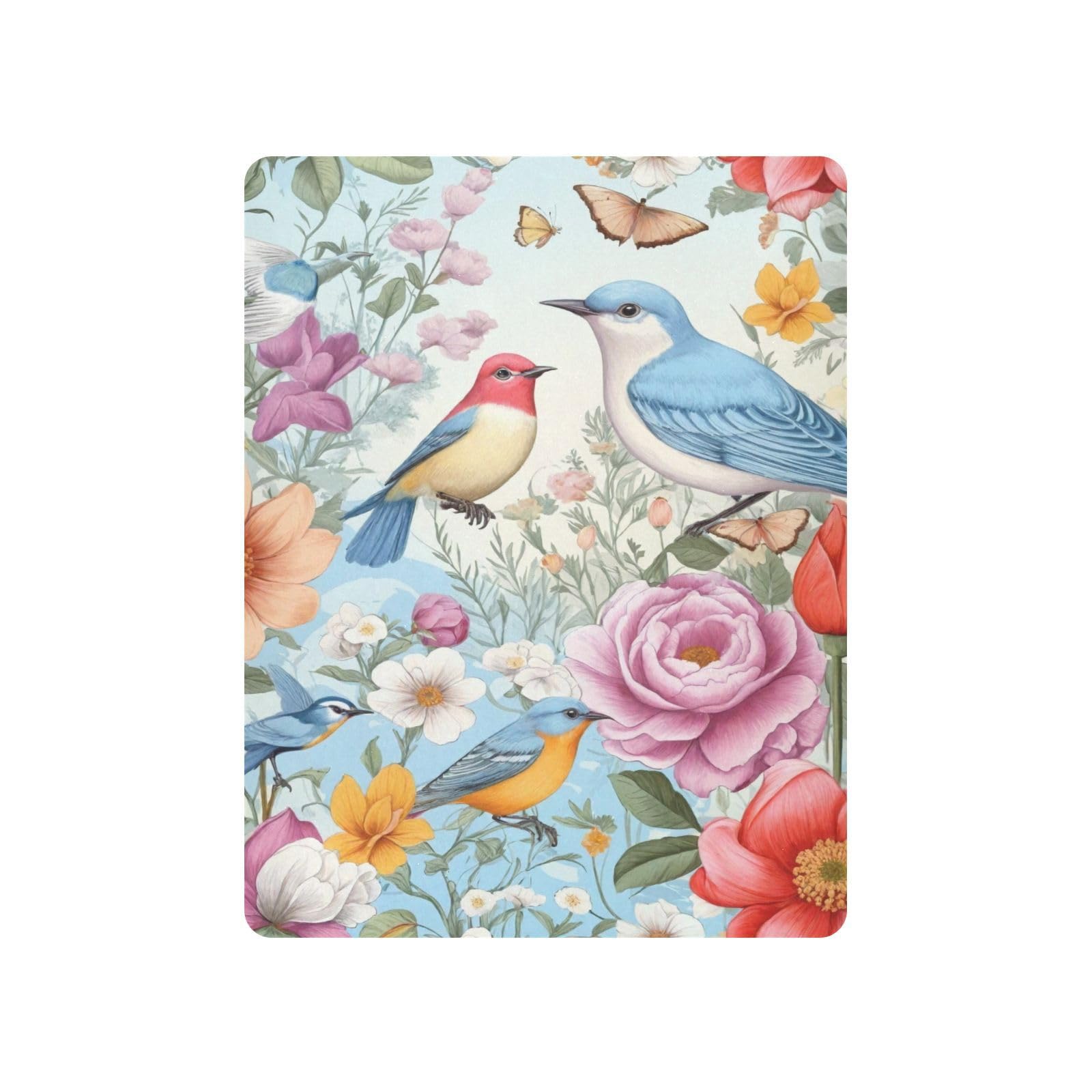 Jihqo Spring Birds and Flowers Crib Sheets for Boys Girls Soft Breathable Mini Crib Sheets for Baby 52