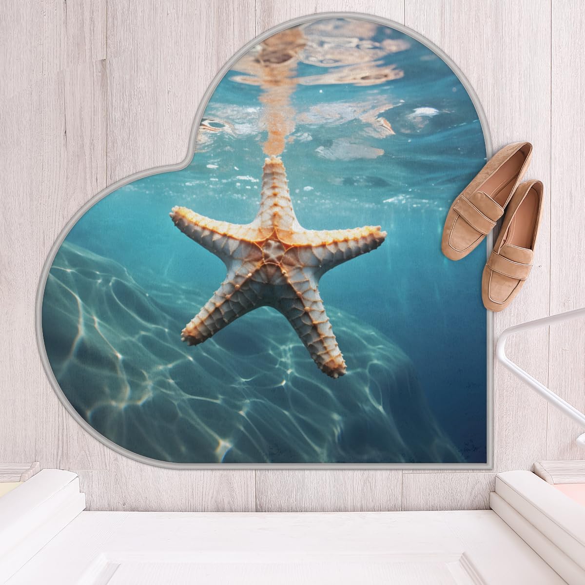 Amazon.com: Fluffy Ultra Soft Heart Area Rug Starfish in Sea Water