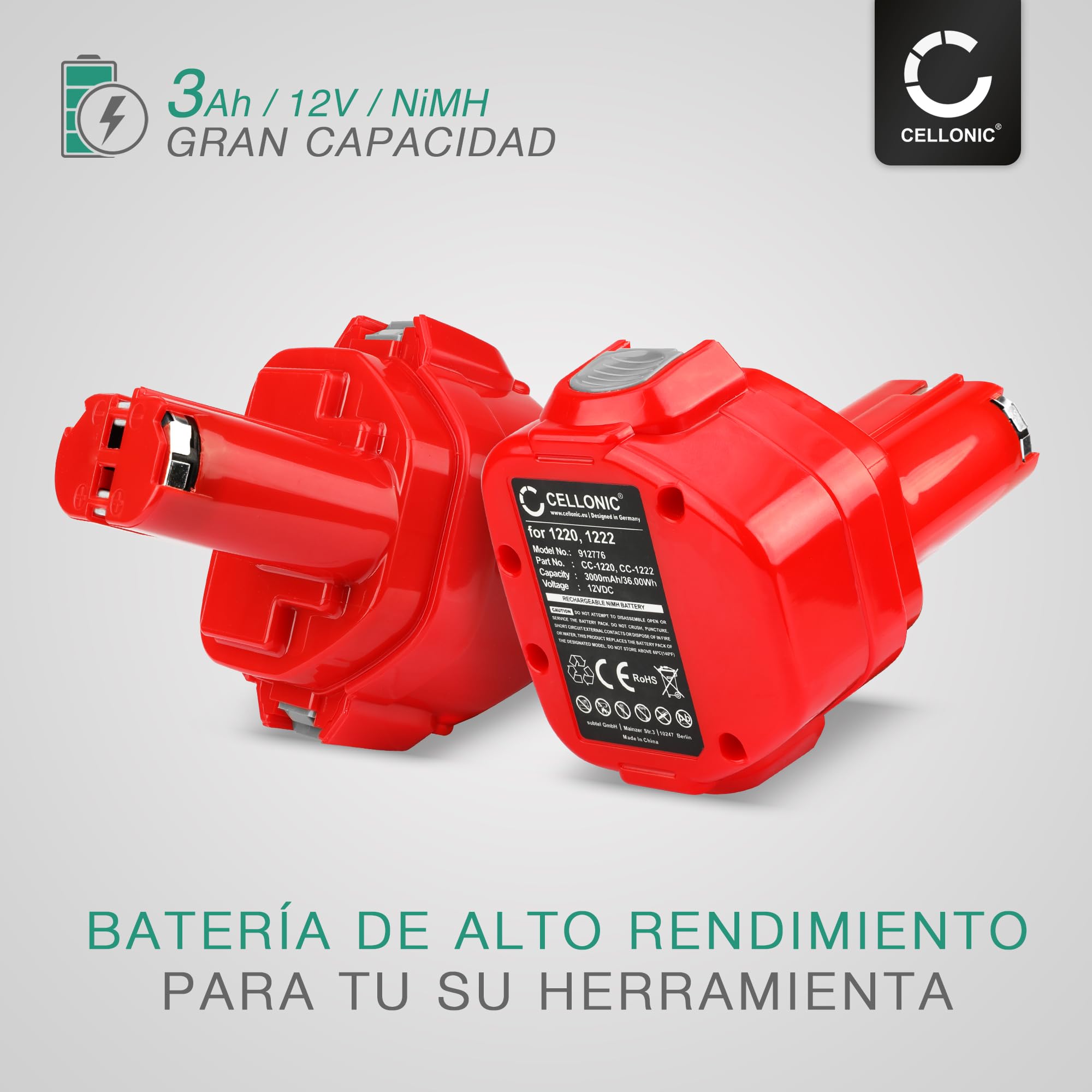 CELLONIC 2X Batería Compatible con Makita 6271D, 6270D, ML120, 6317D, 1222