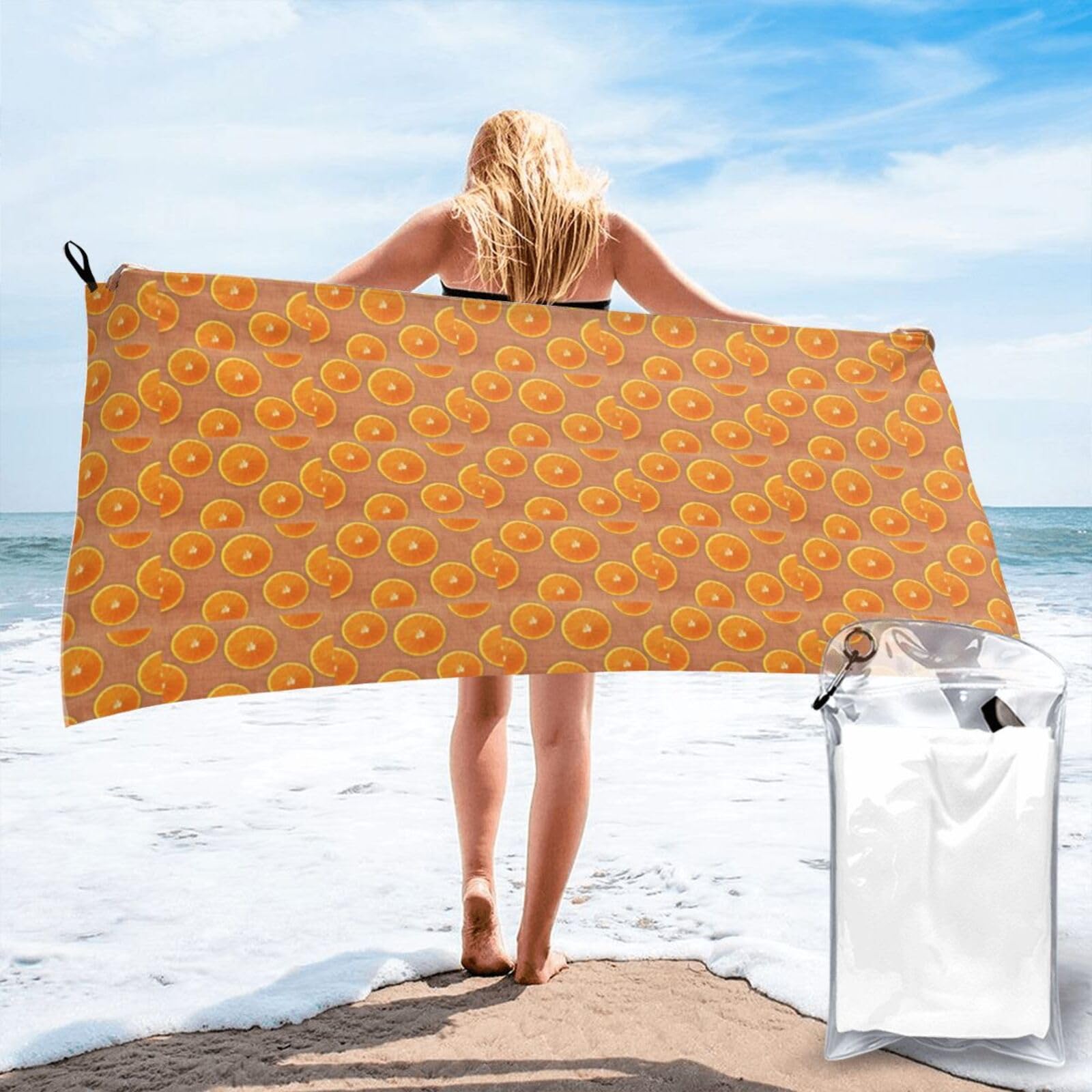 AYYQWE Lemons And Oranges Print Lightweight Towel For Men Women Travel Beach Camping Hiking Yoga Swimming Sports