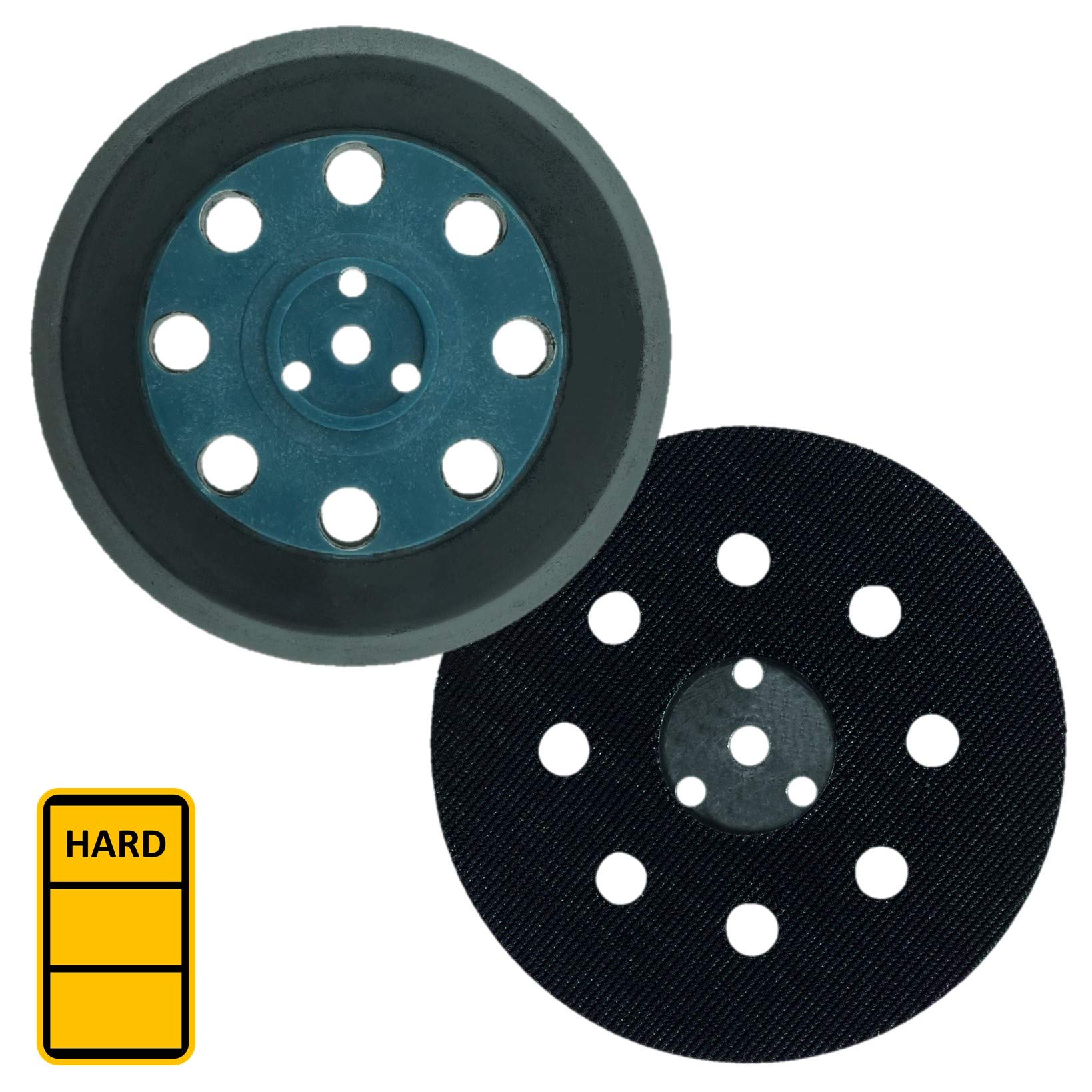 SabreCut OSSCIP007 Cuscinetto Interfaccia Morbido Per Levigatrice Orbitale, 125 Mm, 8 Fori, Gancio E Anello In Poliuretano, Proteggiabrasivo Professionale