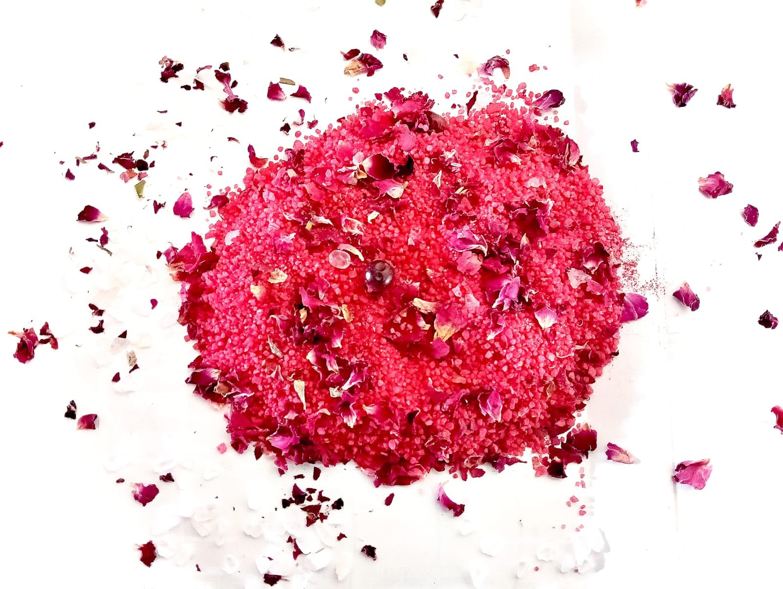 Ritual Red Salt in Glass bottle (285 g) | Vastu salt to attract love & remove negative energy | for Purifying, Cleansing, Healing, Metaphysical, Meditation | with Dragon's blood, Rose quartz chips, Rose, Rosehips, Hibiscus | Housewarming gift | Spell Salt for love, negative energy removal & Feng Shui |-image-28