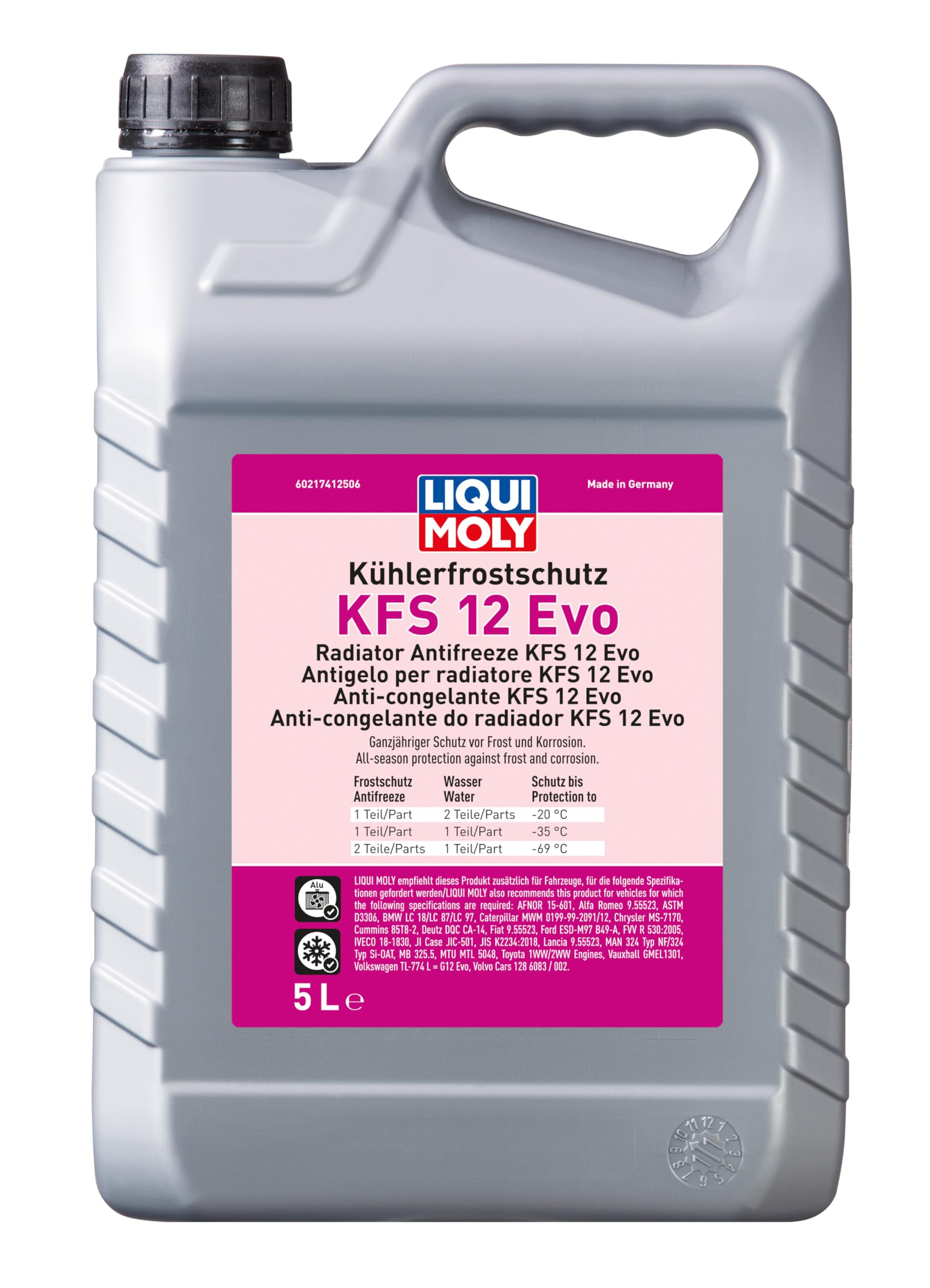 LIQUI MOLY Kühlerfrostschutz KFS 12 Evo | 5 L | Kühlerschutz | Art.-Nr. 21741, farblos