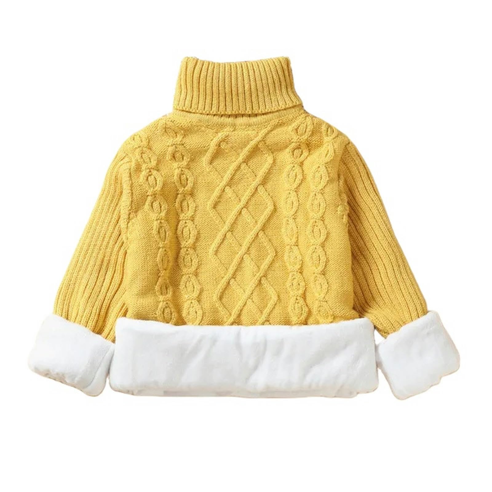 Zonto Ropa Interior de Invierno para niños Suéter De Cuello Alto para Niños De Invierno, Suéter De Otoño Engrosado De Terciopelo para Niños, Blusa para Niños, Ropa para Niños-F-9-10T (Talla 150)