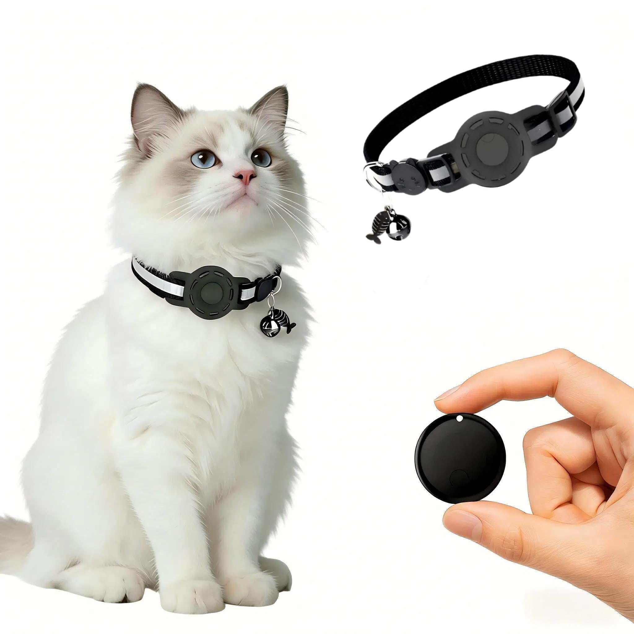 GPS Collar for Cats (Android Only) Smart tag,Pet Tracker,Waterproof Compatible with Google Find My,No Monthly Fee,Tracking Solution Smart Collar for Pet Safety,Small Large Cats (GPS Tracker for cat)