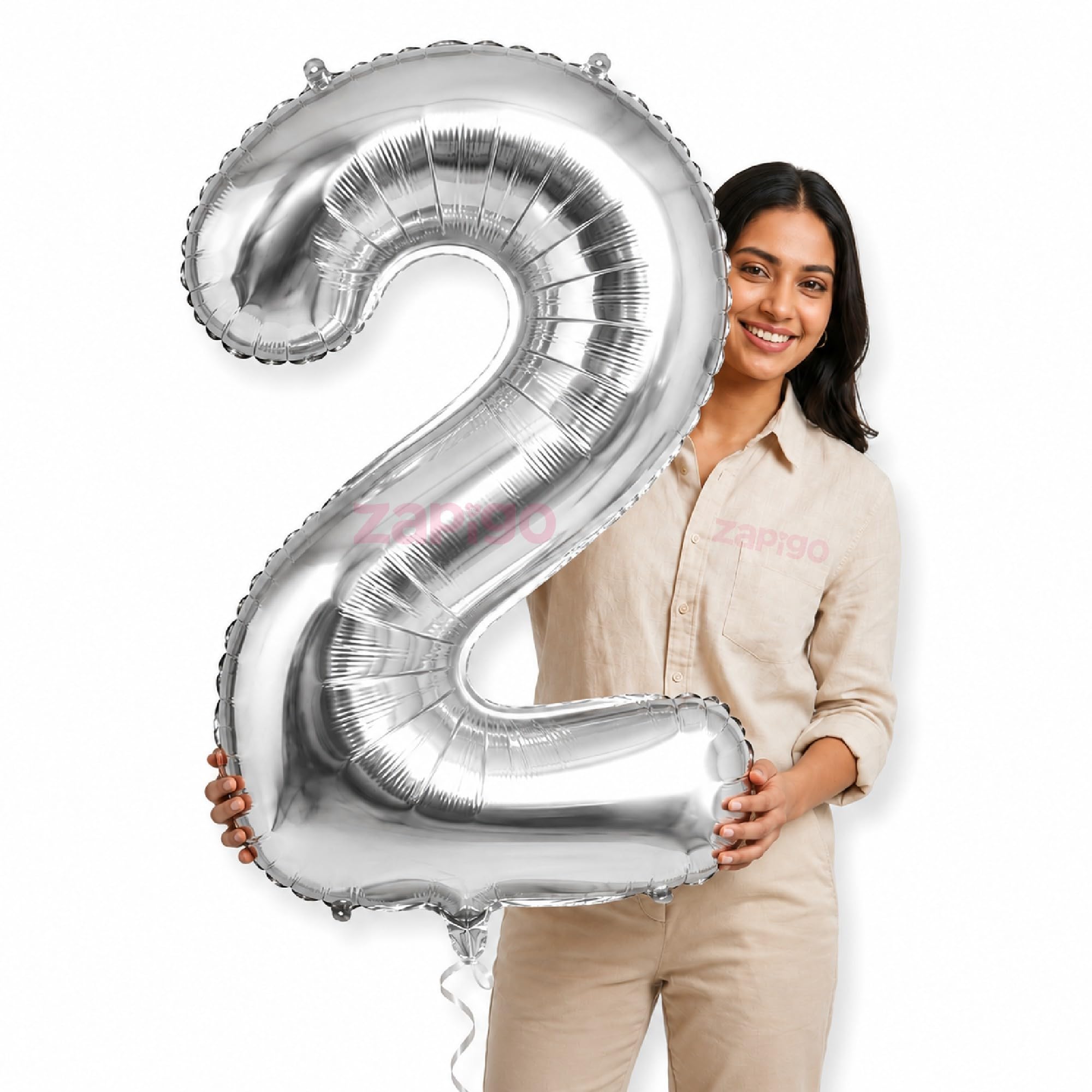 Balloonistics Silver 40-Inch Foil Number 2 Balloon - Helium or Air Fill for 2nd Birthday, Anniversary, New Year Party Decoration, Photo Booth Backdrop, Cake Table Decor-image-10