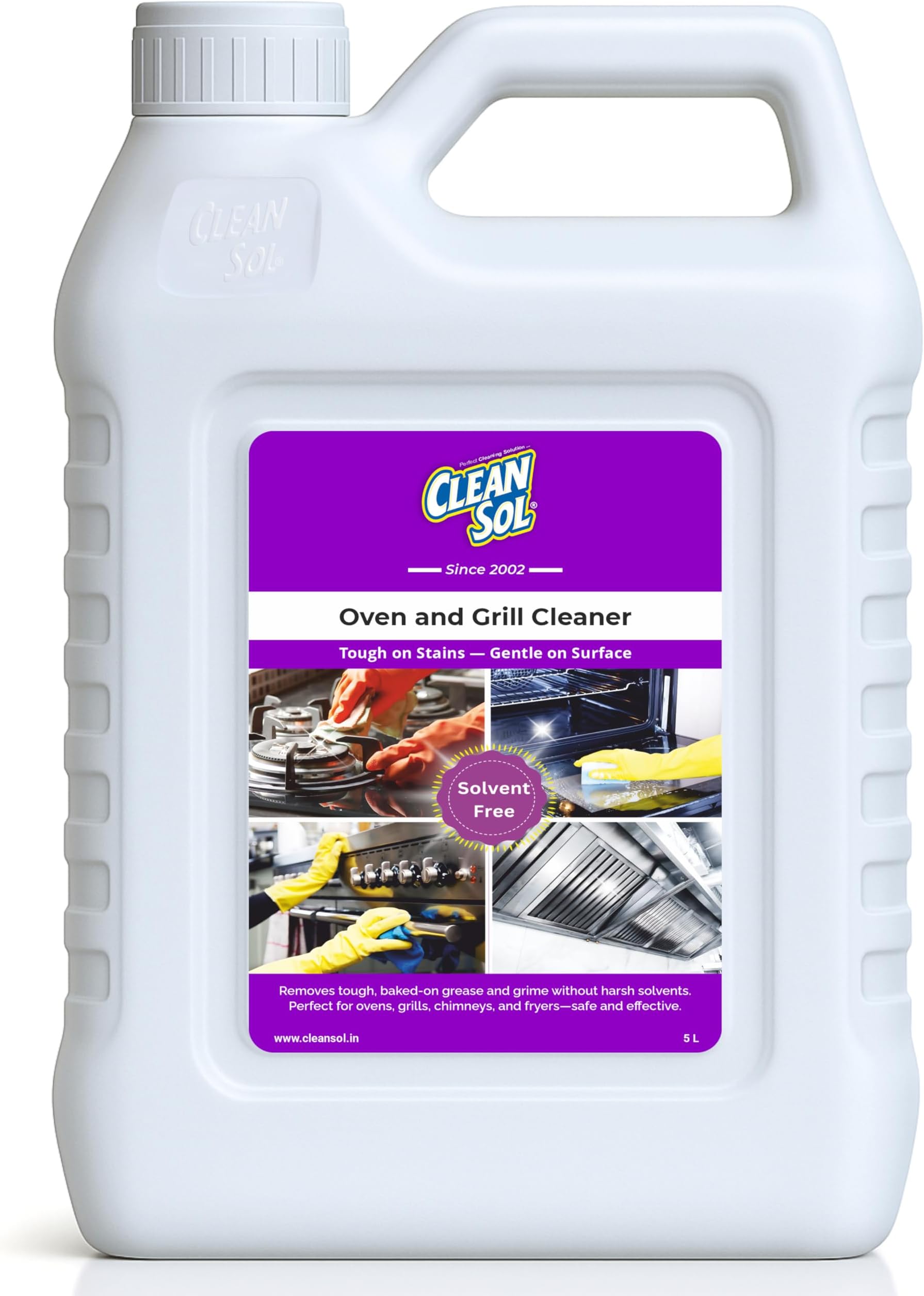 Oven & Grill Cleaner – 5L | Heavy-Duty Kitchen Degreaser for Oven Interiors, Grills, Gas Burners, Baking Trays, Chimneys & Exhaust Hoods | Removes Burnt Grease, Oil & Carbon Residue