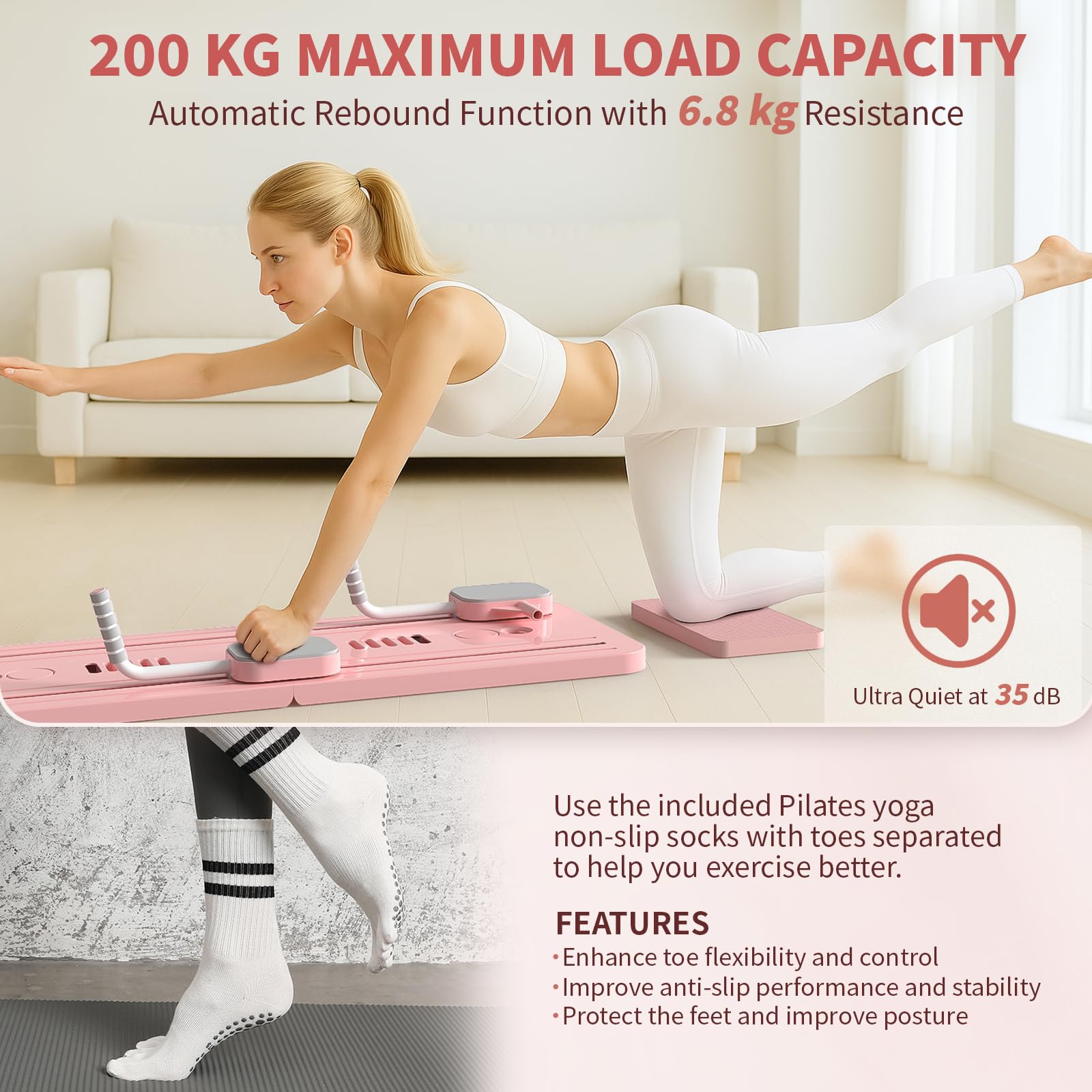 Northdeer Pilates Reformer, 2026 Upgraded Pilates Board, Multifunzionale 8 in 1 Set Pilates per Casa Fitness