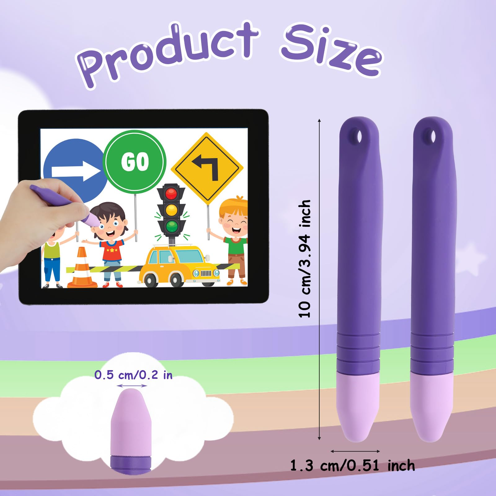2pcs Kid-Friendly Stylus Pens with Anti-Loss Lanyards - Image 2