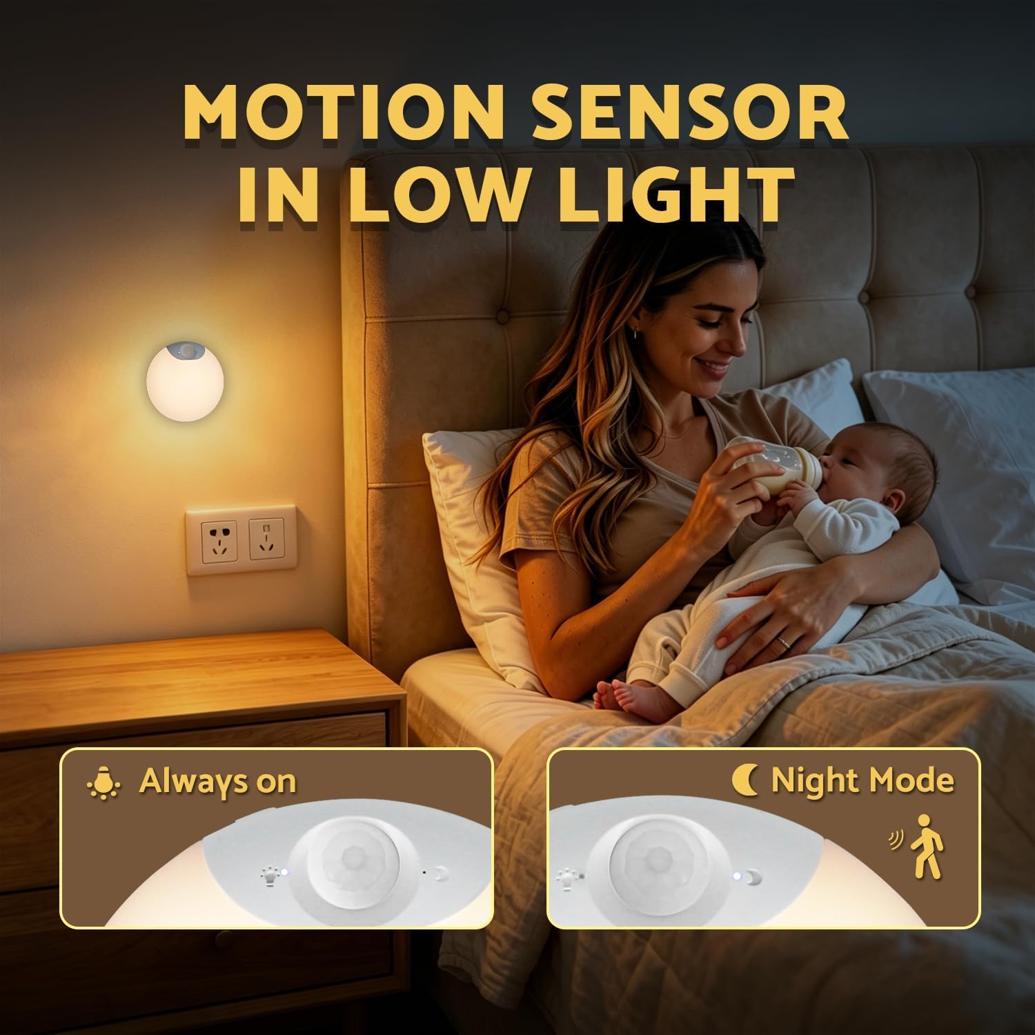 DAZZY DOT Luce notturna ricaricabile, con sensore di movimento, luci per scale, interni, wireless, a batteria, magnetica, dimmerabile, per scale, corridoio, bagno, confezione da 4