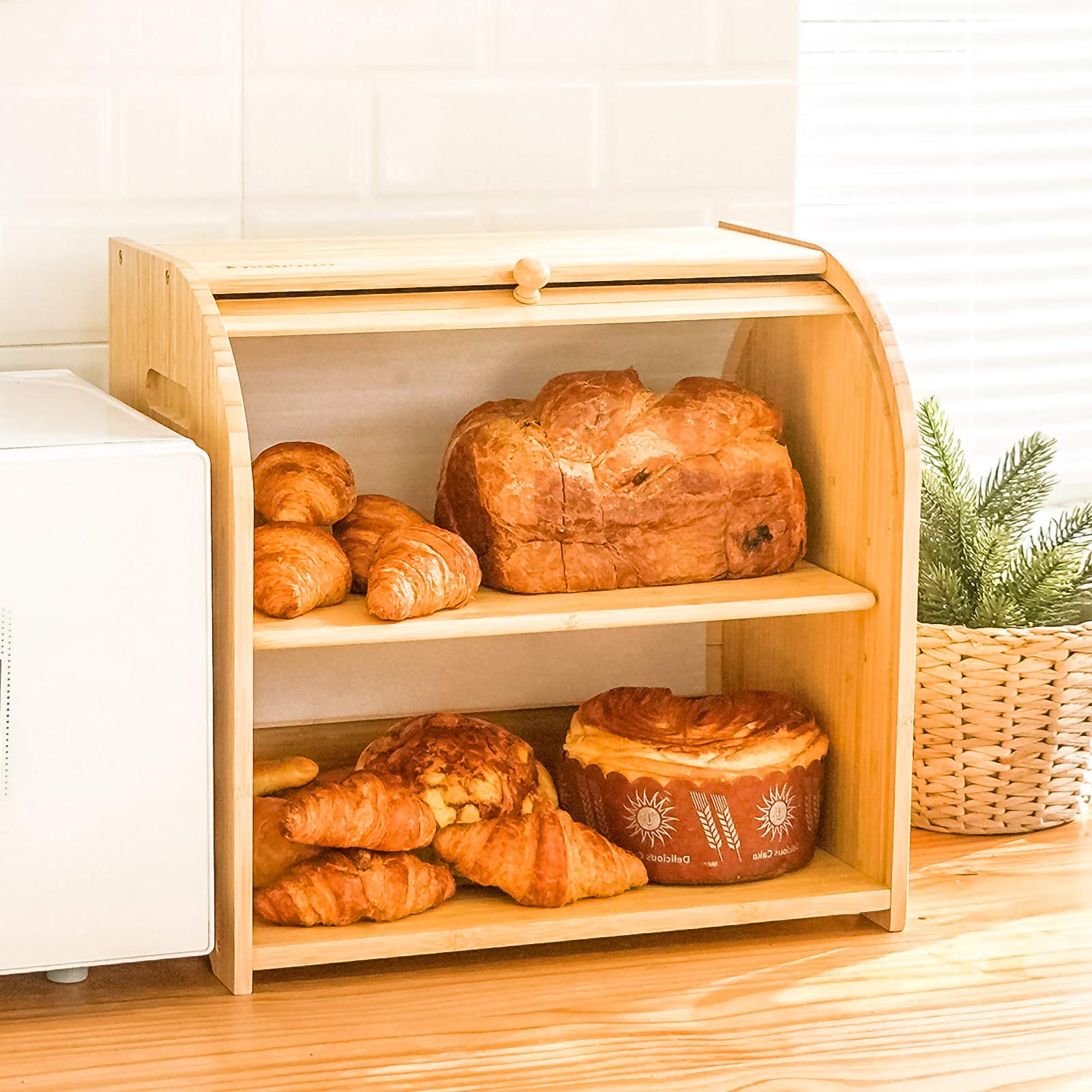 Bread Bins Food Storage Kitchen Storage & Organisation Wooden Bread Bin