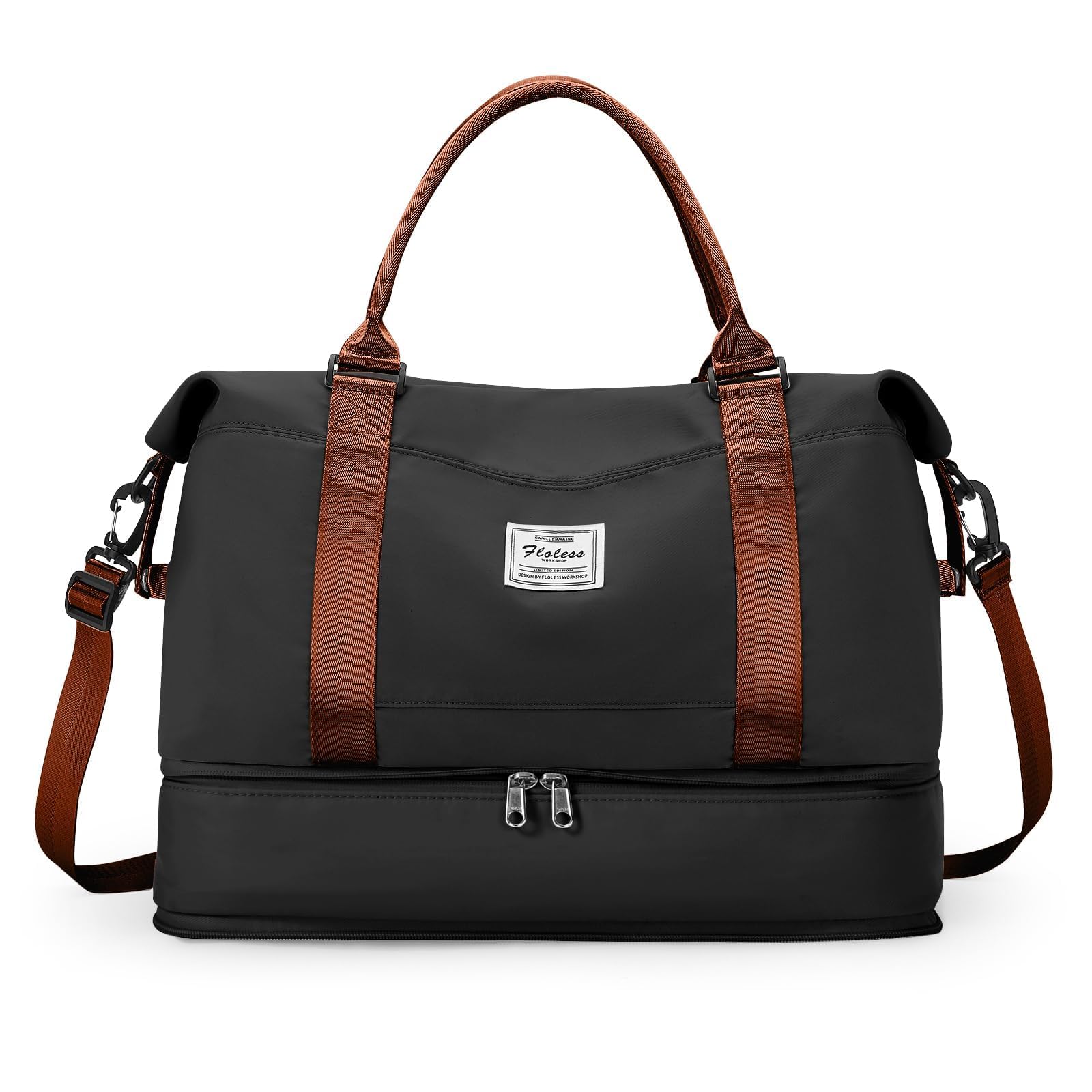SEAFEW Bolsa de Viaje 40x20x25 para Ryanair,Impermeable Bolsa de Deporte para Gimnasio,Bolsa de Mano Equipaje de Fin de Semana 40x30x20 para Mujer,Bolso de Natación para Playa,D15-Gris Claro — view 32