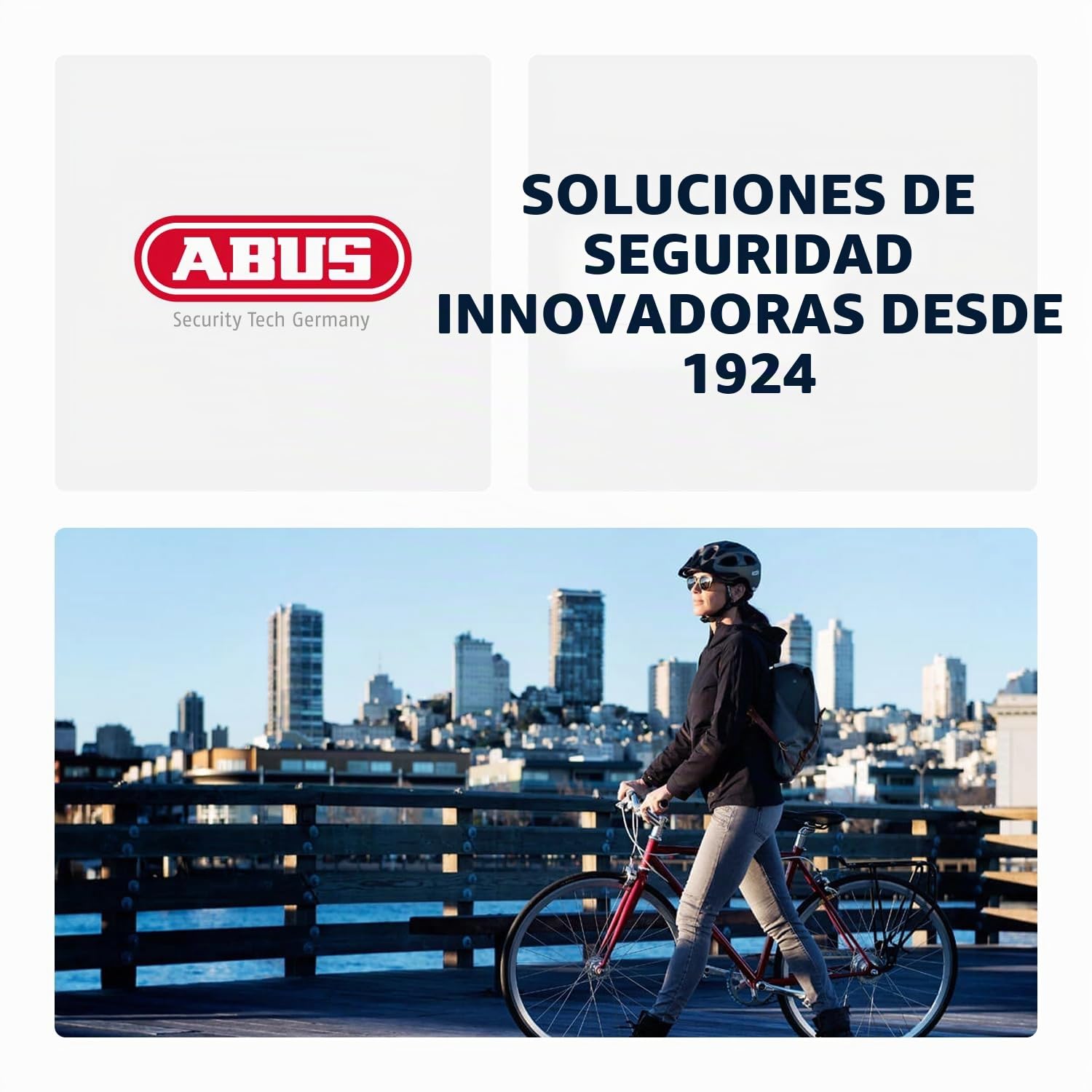 ABUS Candado de cadena YARNIT 4004K, longitud 110 cm, azul | Candado para bici con tejido, cilindro anti-ganzúa, cierre automático, protege el barniz