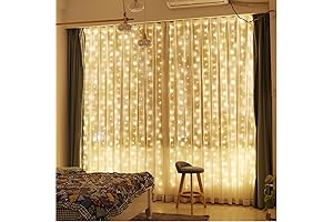 300 LED Curtain String Lights | 9.8 x 9.8 Ft | Remote...
