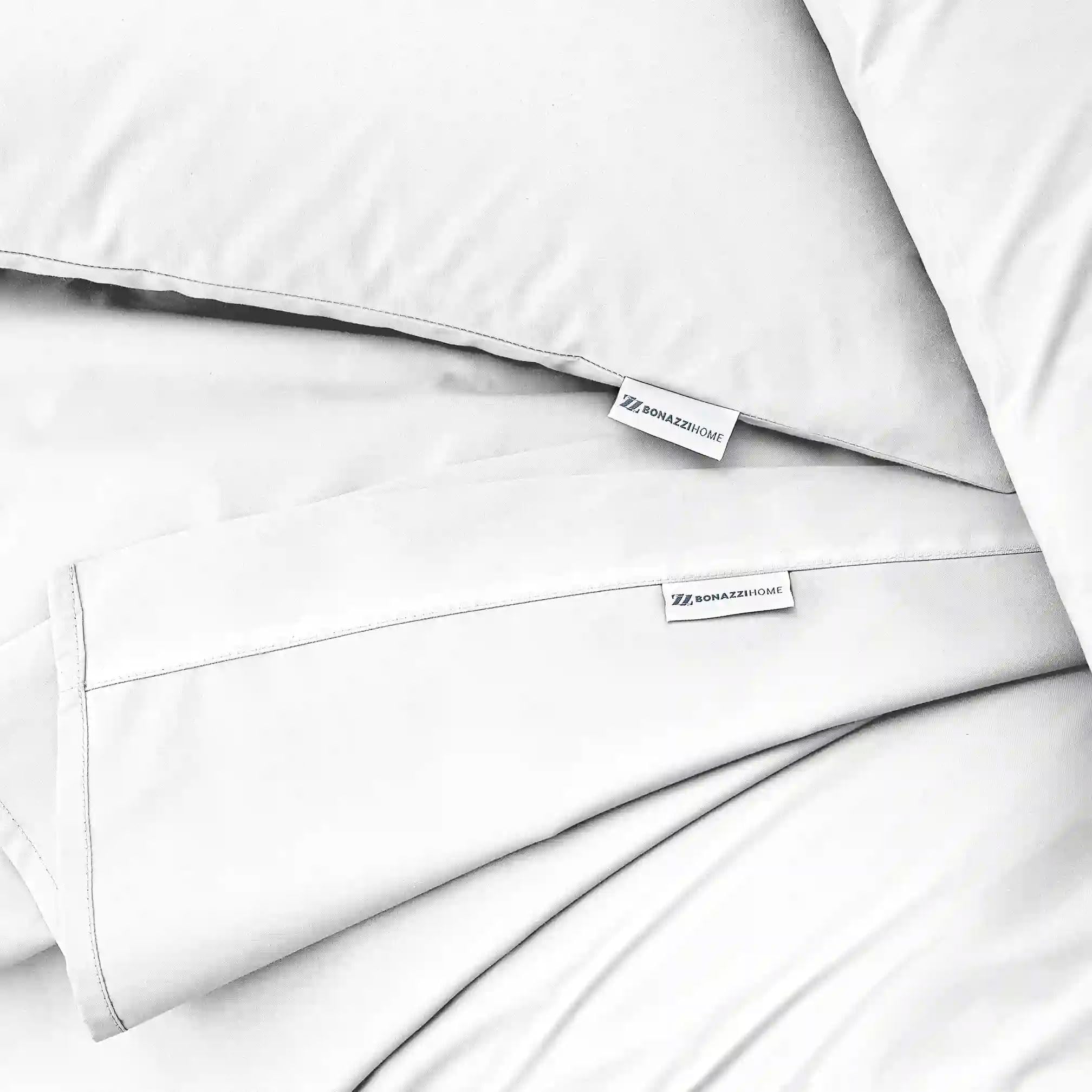Bonazzi home, lenzuolo sotto in percalle di puro cotone, con elastico perimetrale, soffice e traspirante, 100% MADE IN ITALY (Bianco, 140x190)