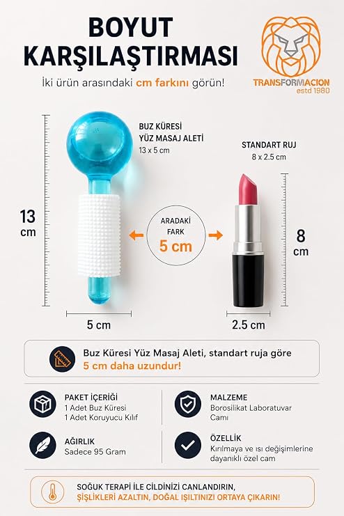 Transformacion 4 LÜ Şişlik Giderici Buz Küresi Yüz Masaj Aleti - Kryoterapi Etkili Gözenek Sıkılaştırıcı ve Orijinal Cam Ice Globe Cilt Bakım Masaj Küresi 723367