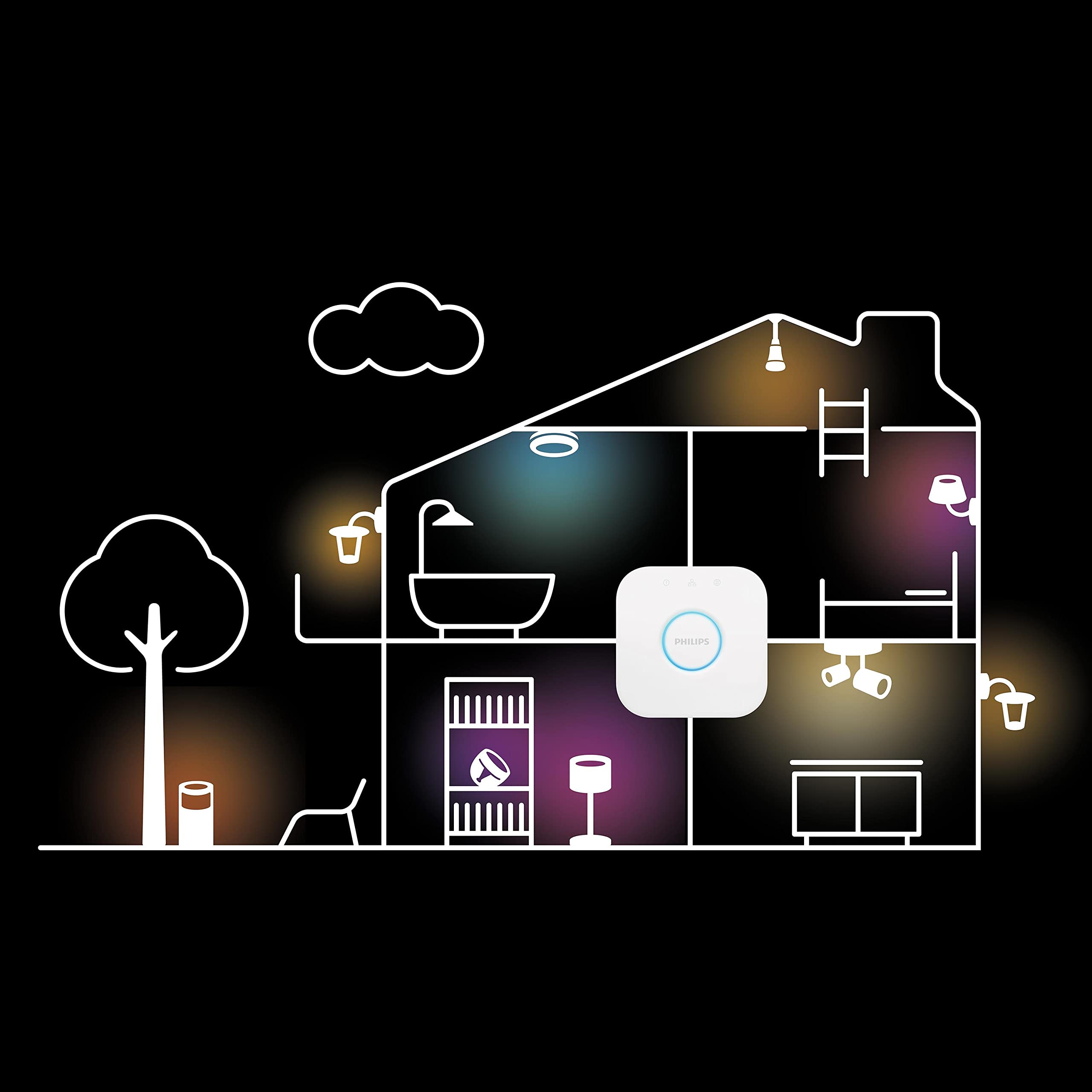 Philips Hue Starterpaket - E27 - mit 2 Filament Globe Lampen Klein (G93) - Warmweißes Licht - inkl. 1 Hue Bridge - Hue White Filament