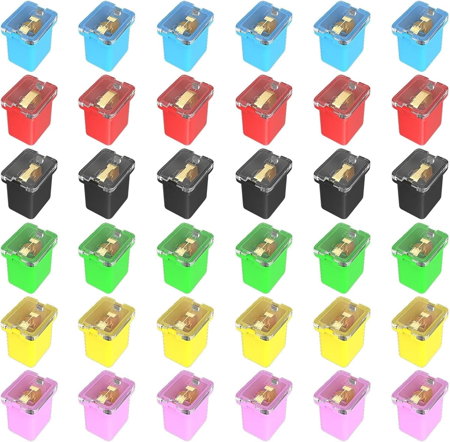 36PCS Fuse Assortment Kit Automotive Low Profile Box Shaped Micro Cartridge Fuses Pickup Trucks Cars