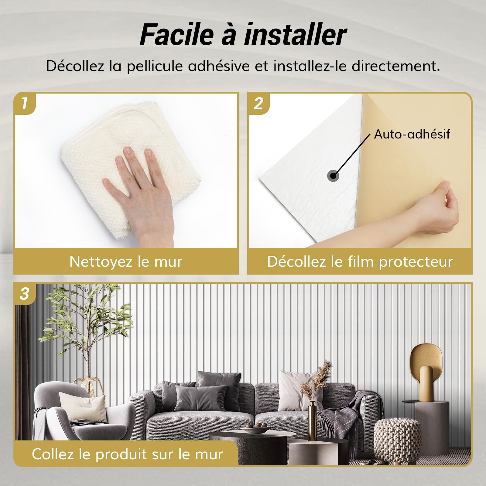 TONOR Lot de 12 Panneaux Acoustiques, 120x60x0,9 cm, Panneau Acoustique Auto-adhésifs, Panneau Acoustique Mural Décoratifs pour la Maison, le Studio et le Bureau pour Absorber l'écho, Blanc