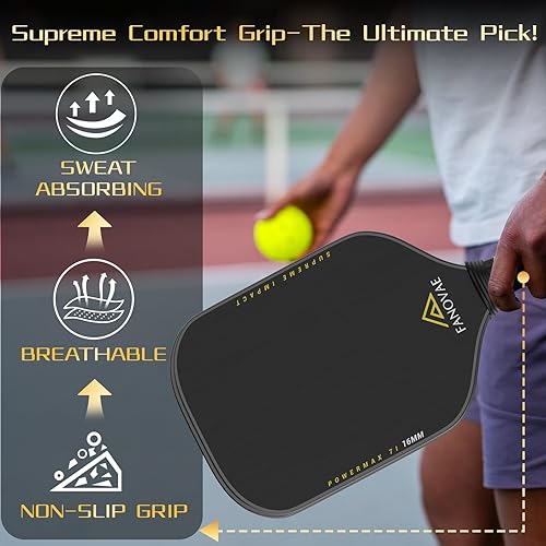 Miniatura 5 de Palas de pickleball aprobadas por USAPA con superficie de fibra de carbonofibra de vidrio, núcleo de polipropileno de 13140.630 in, T300T7003K6K,