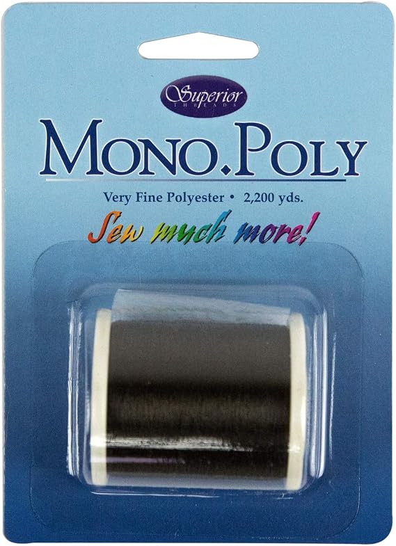 Superior Threads - Monopoly Reduced-Sheen Polyester Thread for Quilting and Invisible Applique, Smoke, 2,200 Yds.