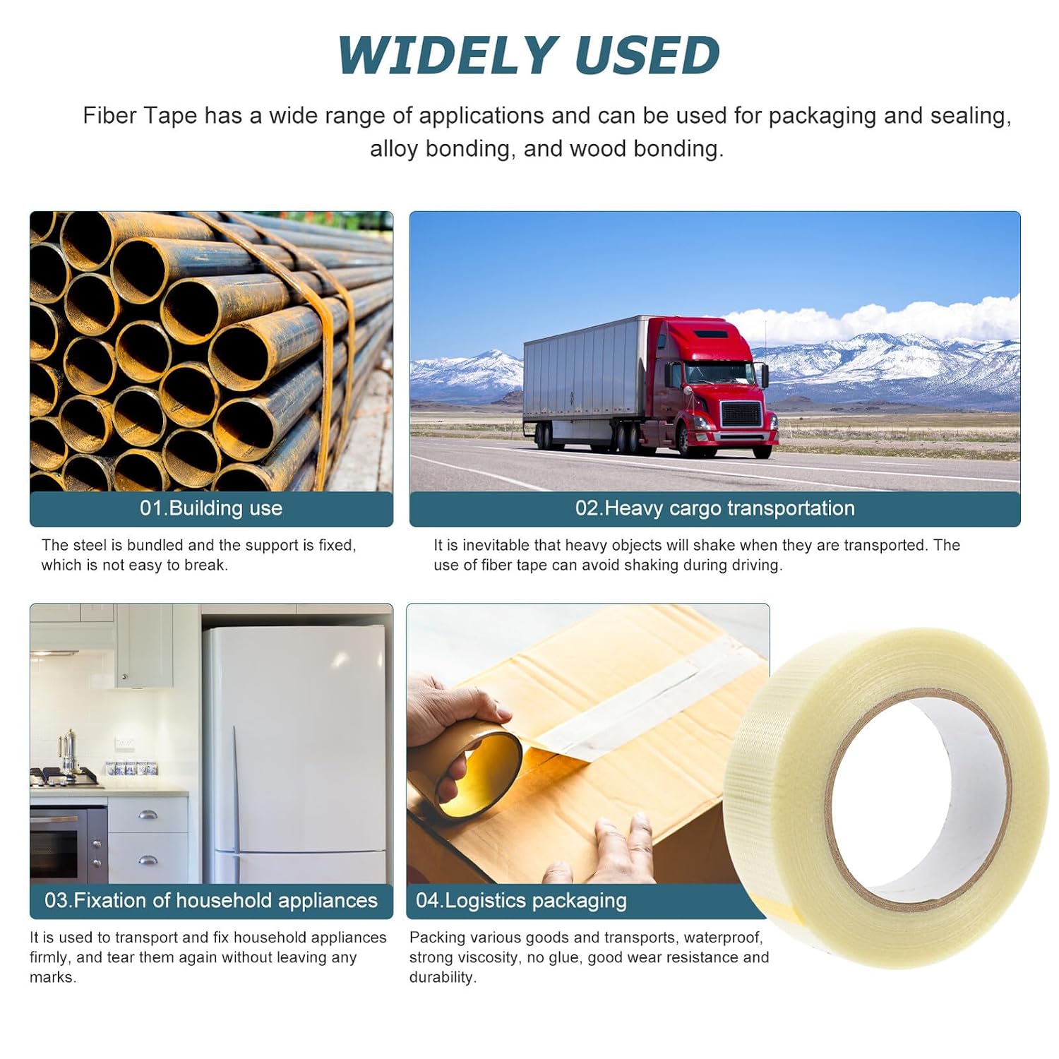 Fiberglass Filament Tape Strong Single-Surface Pattern for Sealing