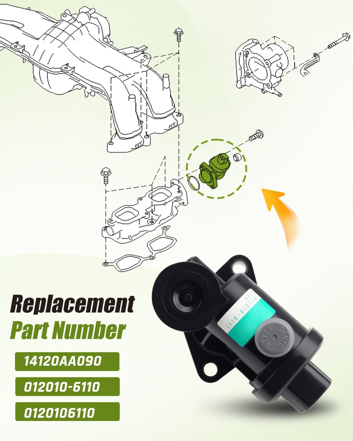 Intake Manifold Valve, Intake Manifold Runner Control Valve Replace 14120AA090 012010-6110 Fit for Subaru Outback Legacy Forester Impreza Crosstrek