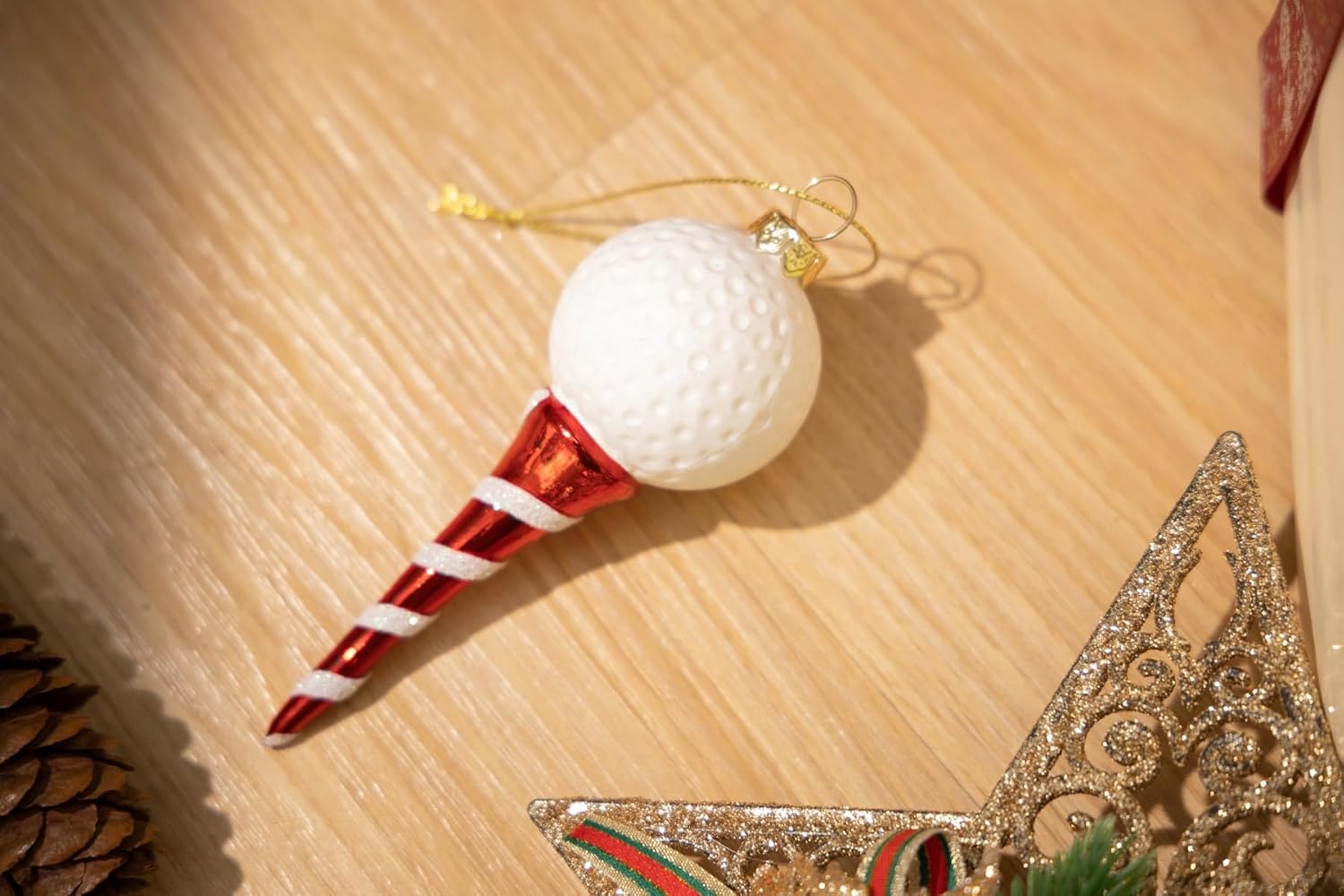 2 Count Glass Golf Ball on Tee Christmas Ornament, Blown Glass Golf Ball on Tee Ornaments for Christmas Tree - Image 7