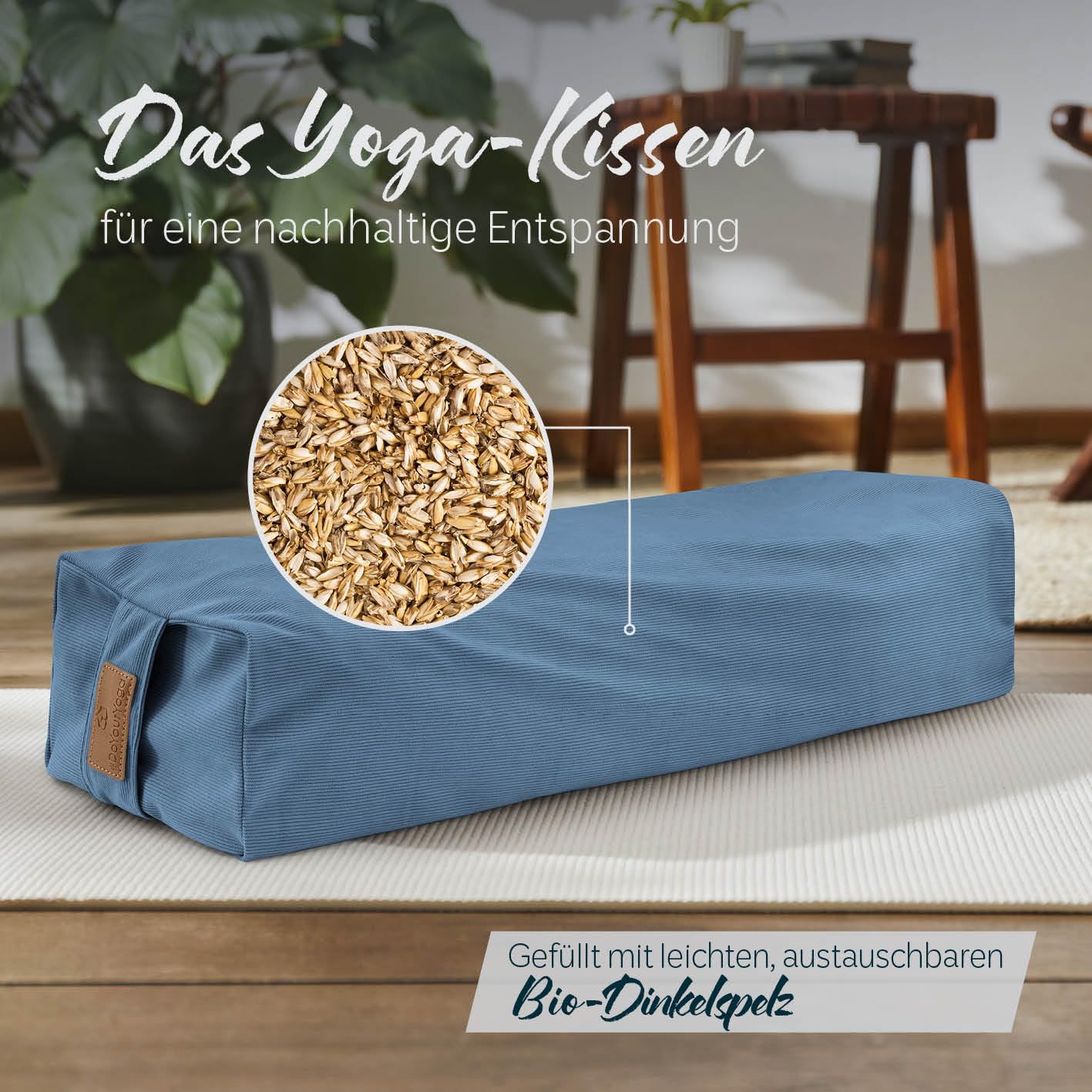 #DoYourYoga Yoga Bolster de pana Paravati con espelta orgánica (KBA)