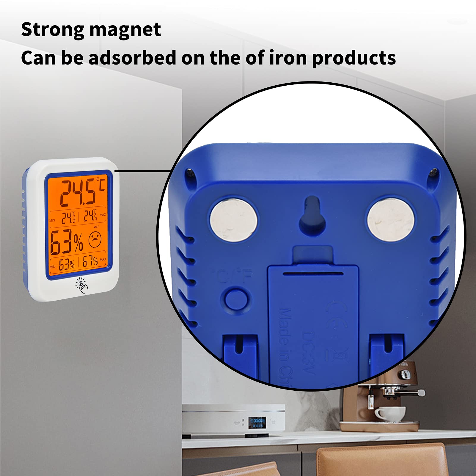 Gavigain Electronic Thermometer Hygrometer Digital Temperature Humidity Meter LCD Night Light for Home Industry