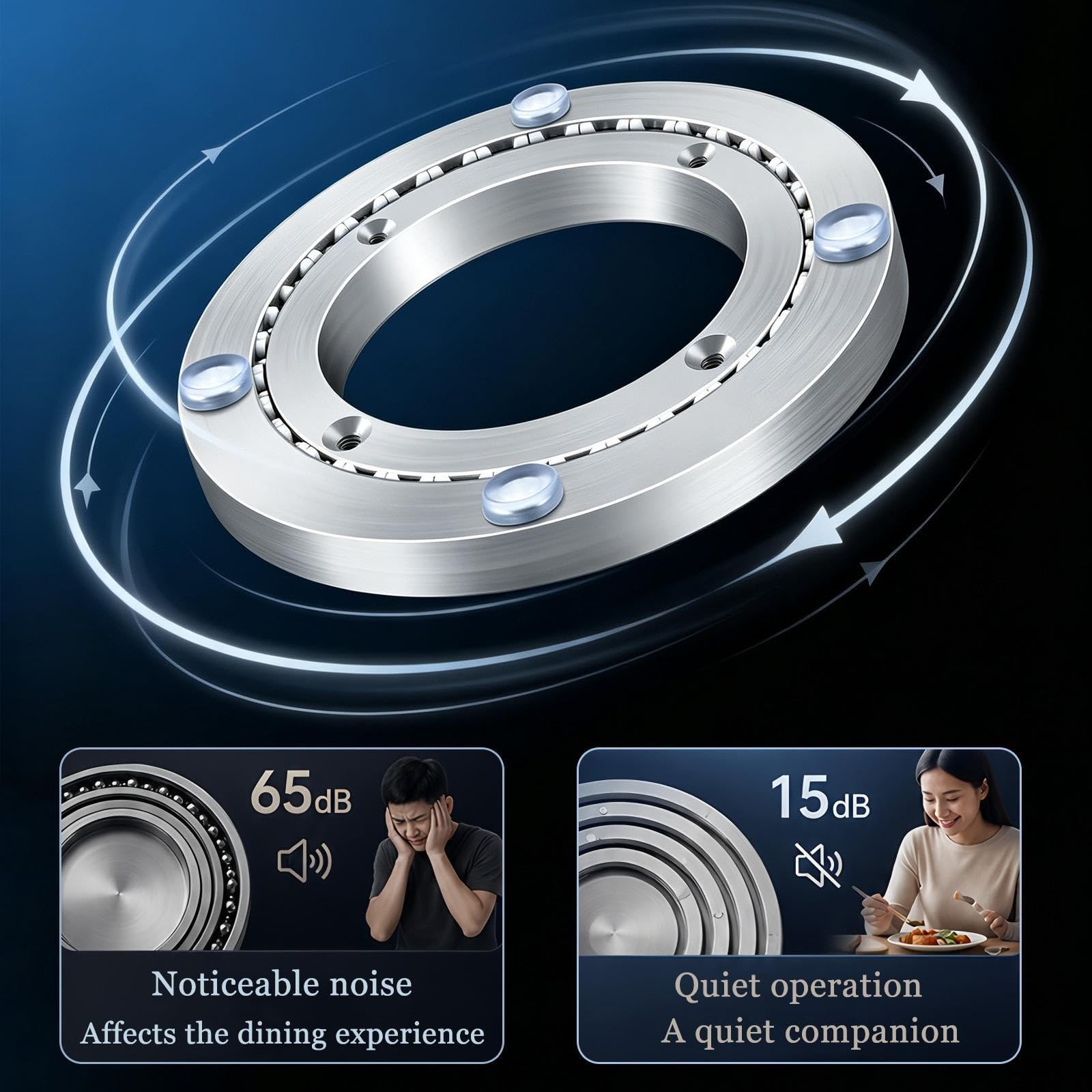 Plateau Tournant Lazy Susan 350mm 450mm 580mm Grand Roulement en Métal