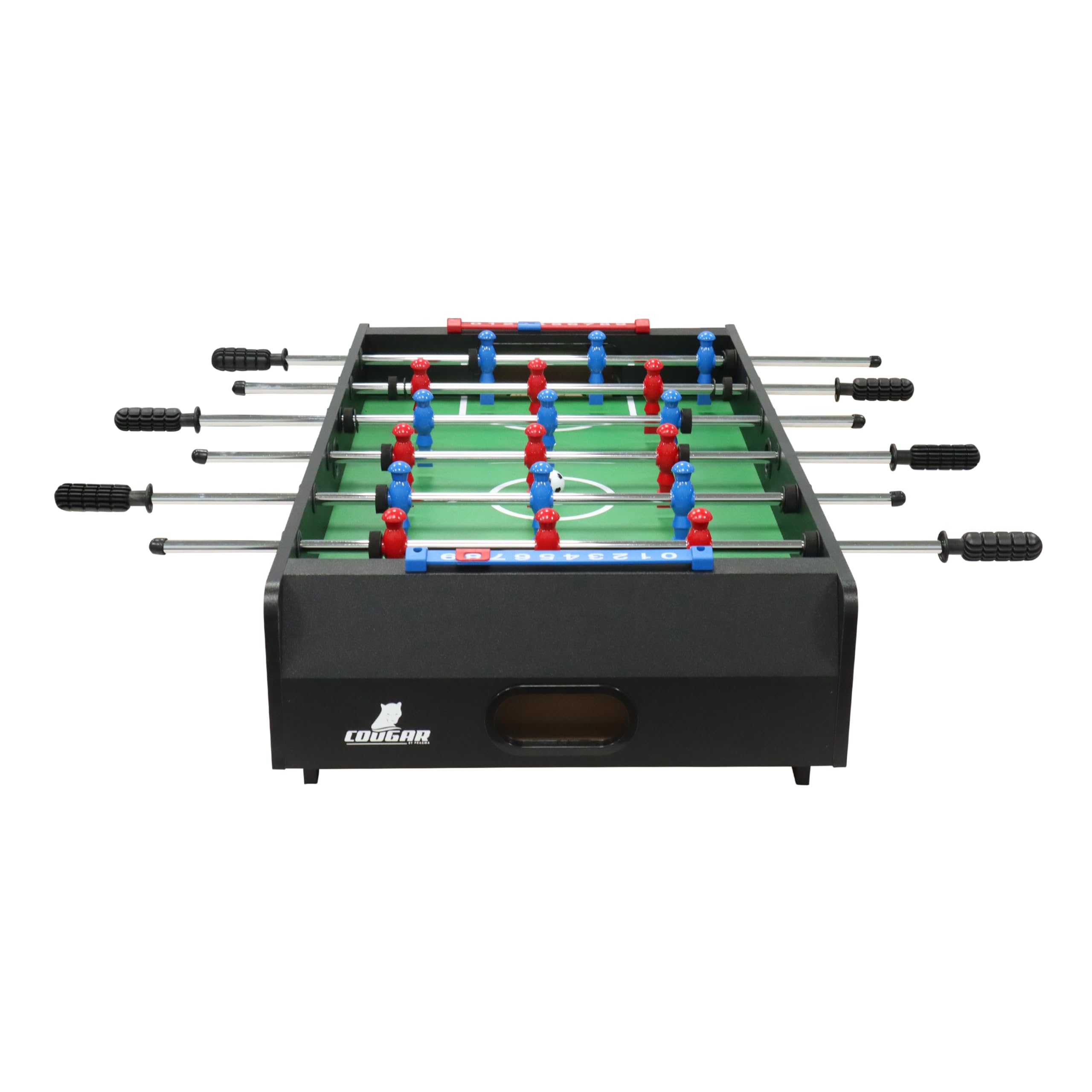 Cougar Tischkicker Mini 3ft | Kickertisch in Schwarz - Stabile Durchgehende Stangen | Fußballtisch inkl. 2 Bälle & Punktezähler | Indoor Tischfußball für Erwachsene | Maße 94 x 50,5 x 24 cm