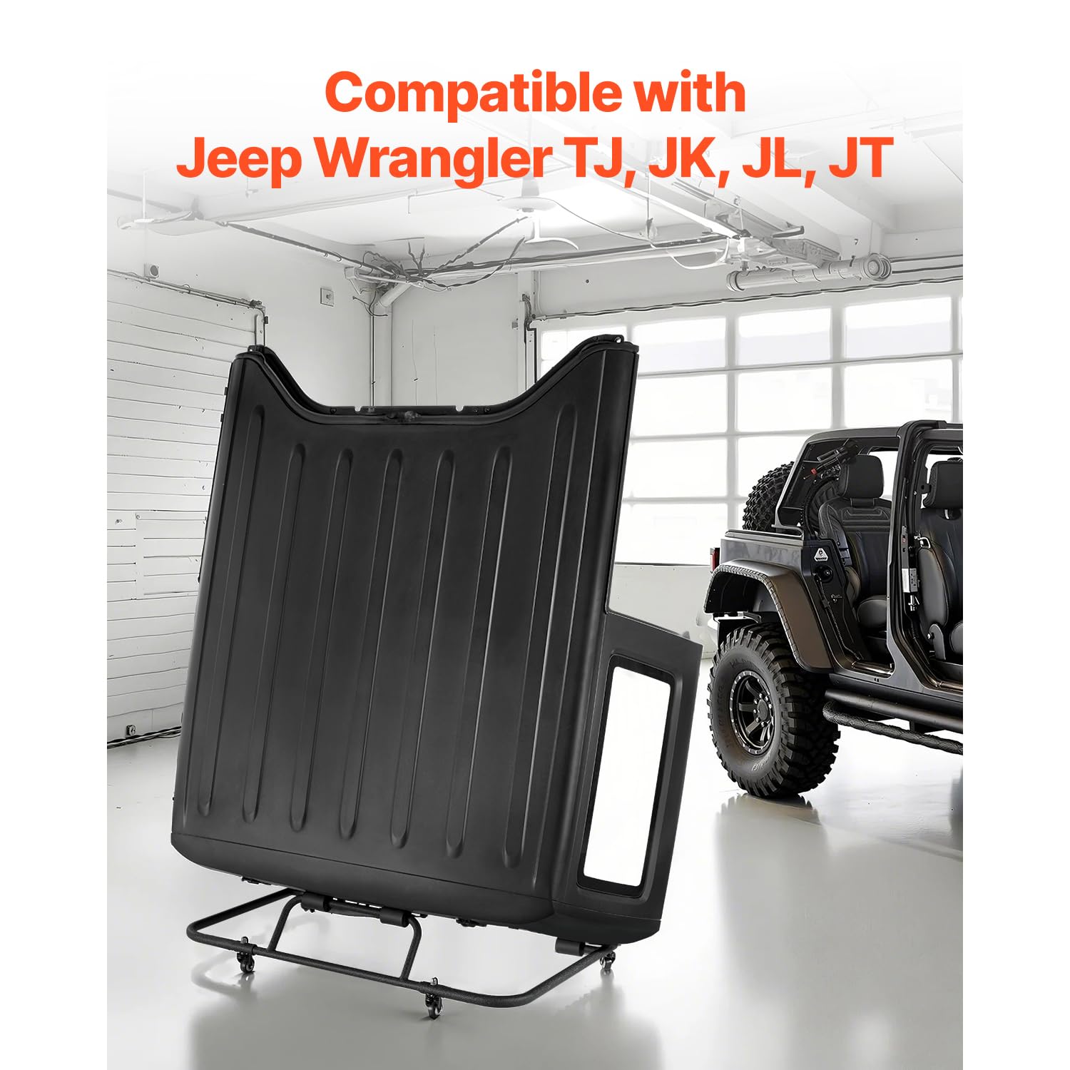 Happybuy Hardtop Storage Cart for Jeep – Heavy-Duty Movable Rack with Soft Padding & Powder Coating