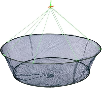 Fishing Accessories- Foldable Drop Fishing Landing Net Crayfish Shrimp Catcher Tank Casting Network Mesh For Fish Eels Trap Cage Prawn Bait Crab Mesh ,Fishing Landing Net,Easy Catch & Release  Color