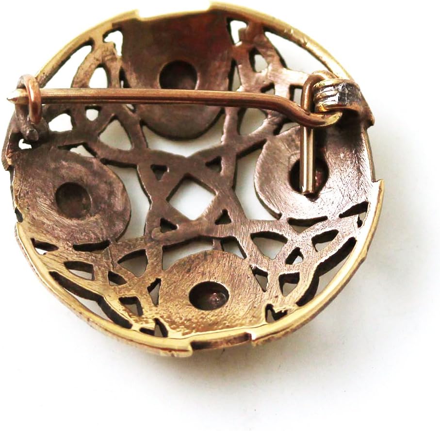 LynnAround Bronze Viking Shield Brooches,Clothes Fasteners - Cloak, Shawl, Scarf Pin, Celtic Norse Vintage Jewelry - Image 2
