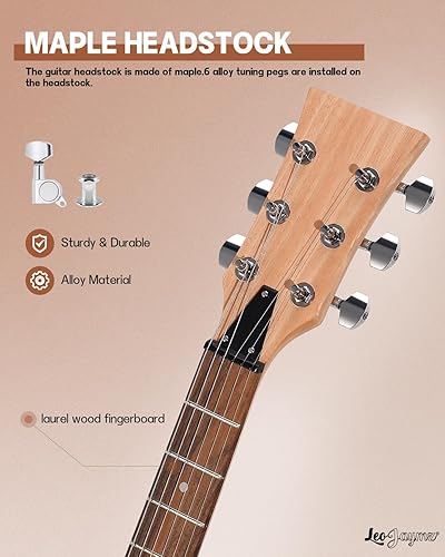 Vista 138 de Leo Jaymz - Juego para armar tú mismo tu guitarra eléctrica, cuerpo de caoba, mástil de arce, diapasón de ébano, incluye todos los componentes (BC)