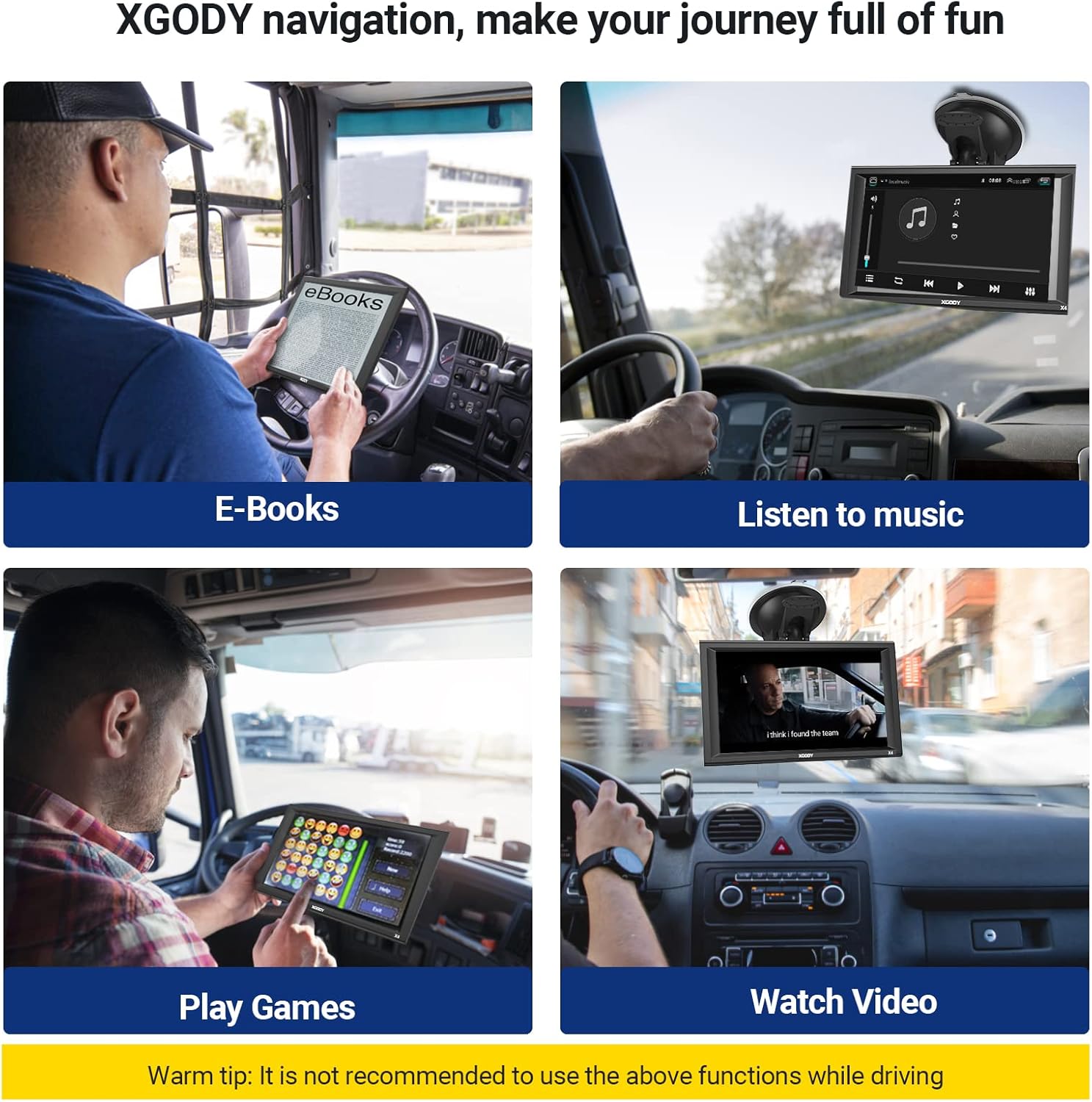 Navigation screen with POI and speed camera alerts