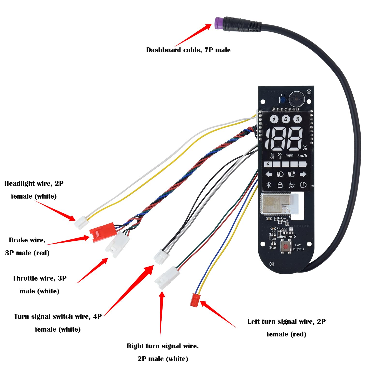 Armaturenbrett für Xiaomi 5 Plus, Bluetooth-Panel, Controller für Elektroroller, Monitor, Zubehör für Roller, Ersatzteil