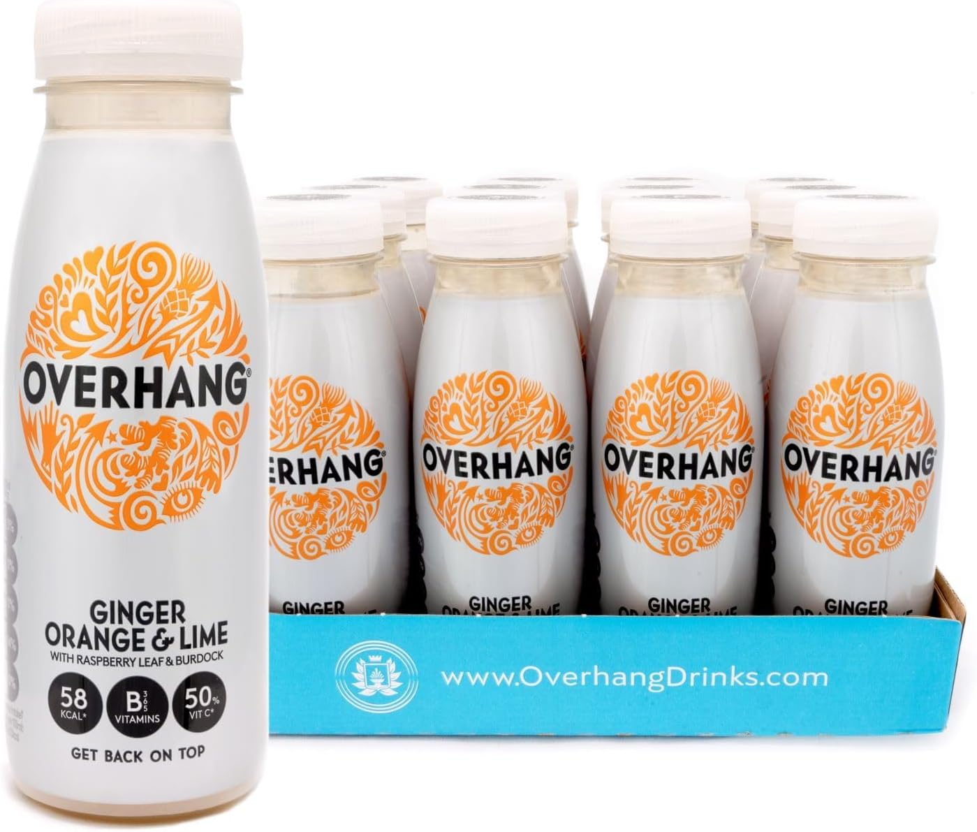 Overhang Ginger, Orange And Lime Revitalising Energy Drink (12x250Ml)