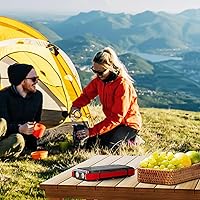 Vista 8 de WONGKUO Cargador solar de batería - Cargador solar de teléfono de 49800 mAh con entrada USB-C, carga rápida QC 3.0 con linterna LED, 4 cables