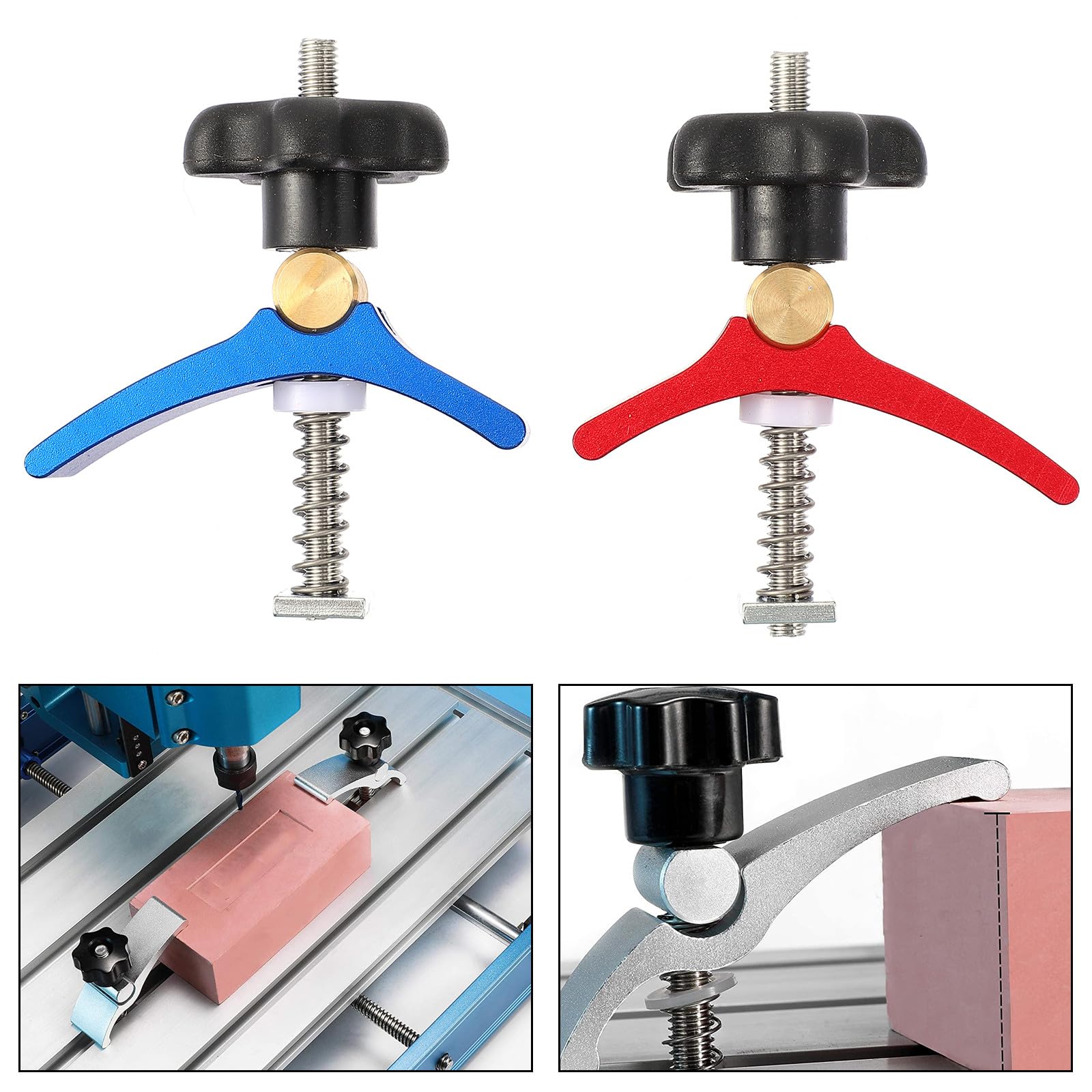 Tofficu Pinces à Rainure en T Fixation Solide et Montage Précis en Alliage D'aluminium Lot de 2 pour Travail du Bois Outil pour Menuiserie et Atelier