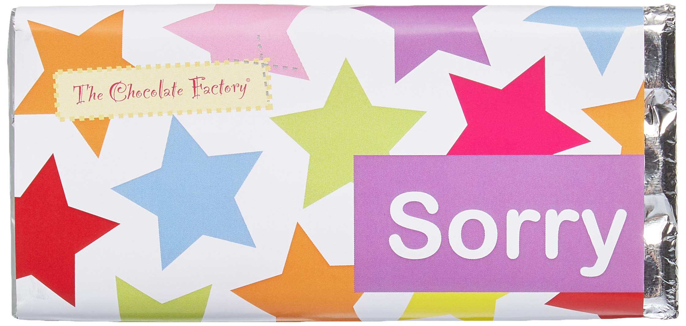 Chocolate Factory Sorry Belgian Milk Chocolate bar - Stars 75 g Pack of 6 ,M12222.8