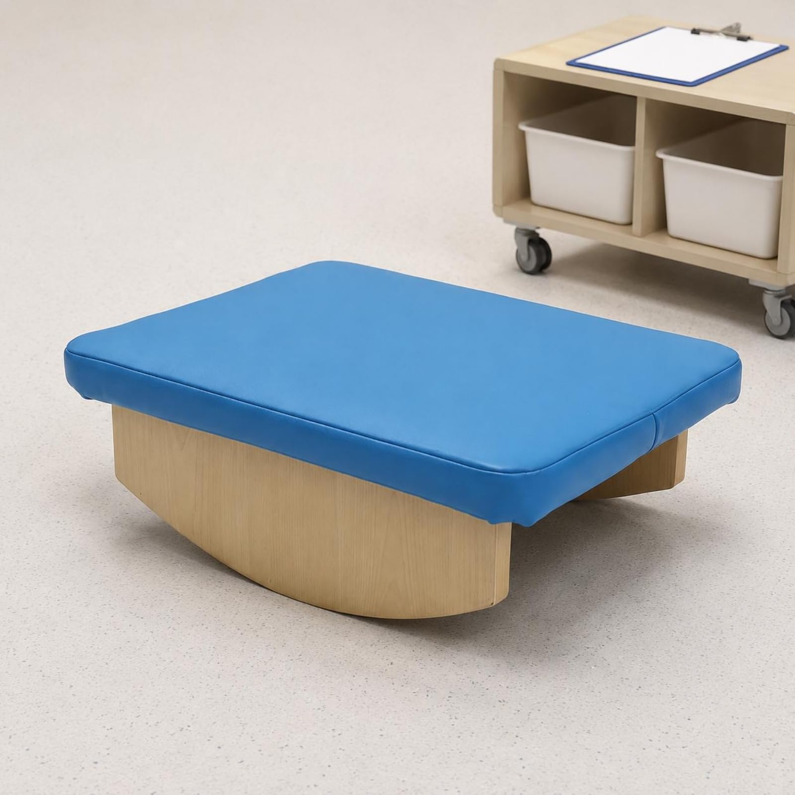 Children Balance Holz Schaukelbrett Balancebrett Trainingsboard Gleichgewichtsboard mit Gepolsterter Oberfläche Und Stabiler Kurvenform aus