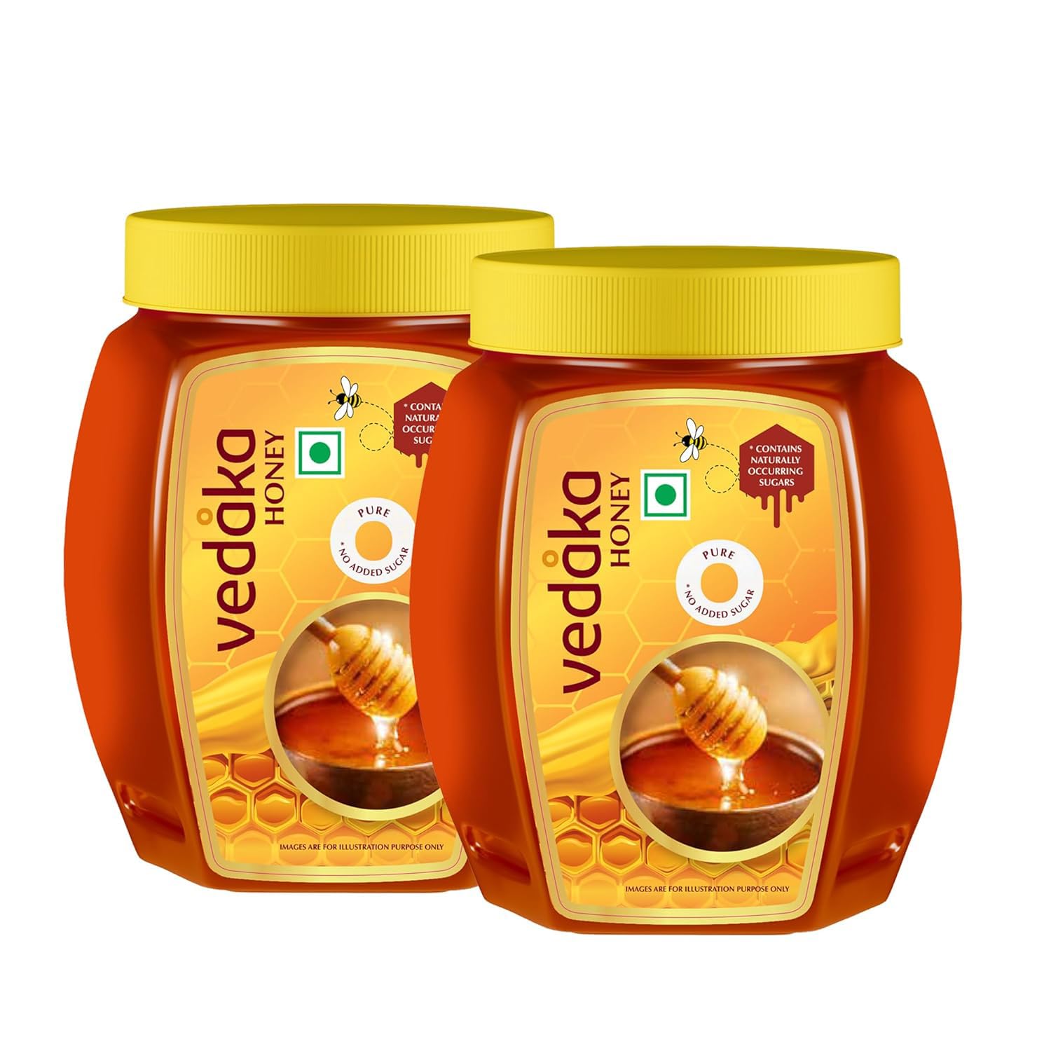 Amazon Brand - Kitchen Cheer 100% Natural Honey, NMR Tested, 2 x 1 Kg Pack