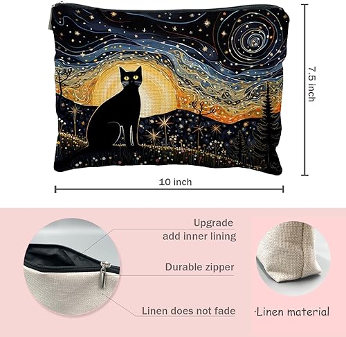 Miniatura 4 de Bolsa de maquillaje de gatos, regalos para amantes de los gatos para mujeres, regalos de gatos, bolsa de cosméticos para gatos, regalos de gatos