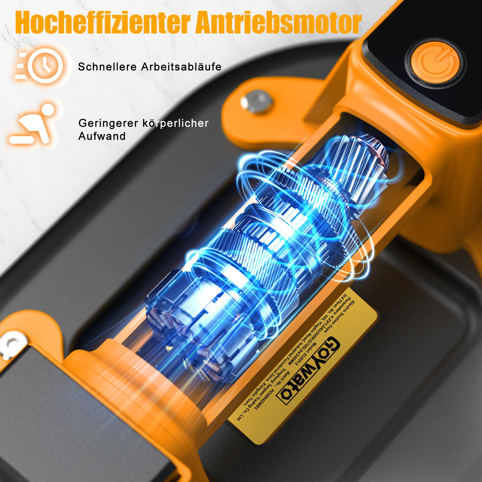 2er-Set Elektrische Akku-Vakuum-Saugheber 320KG mit 4 x 3,0Ah-Akkus