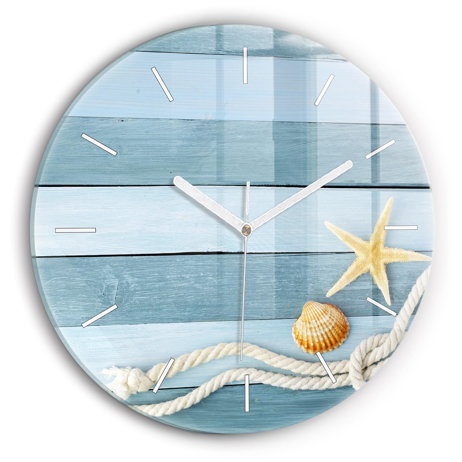Horloge en verre moderne Wallfluent 30 cm à mécanisme silencieux