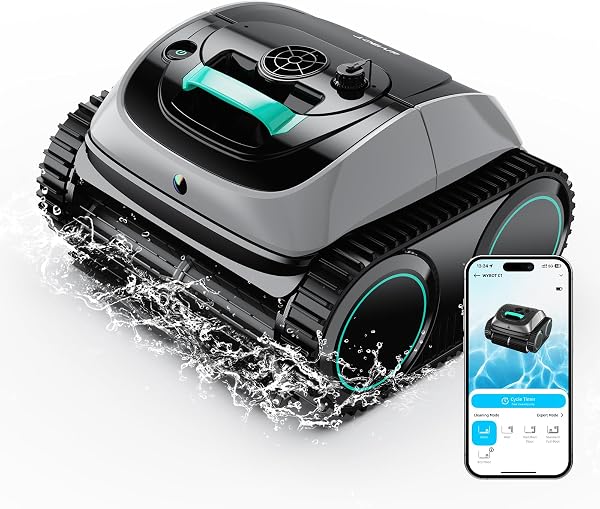 (2026 Upgrade) WYBOT C1 Pool Vacuum Robot for Above Ground & Inground Pool, 150mins Cordless Pool Cleaner, 4-in-1 Wall/Waterline/Platform Cleaning up to 1,614 sq.ft, Smart Navigation, App Control - 1