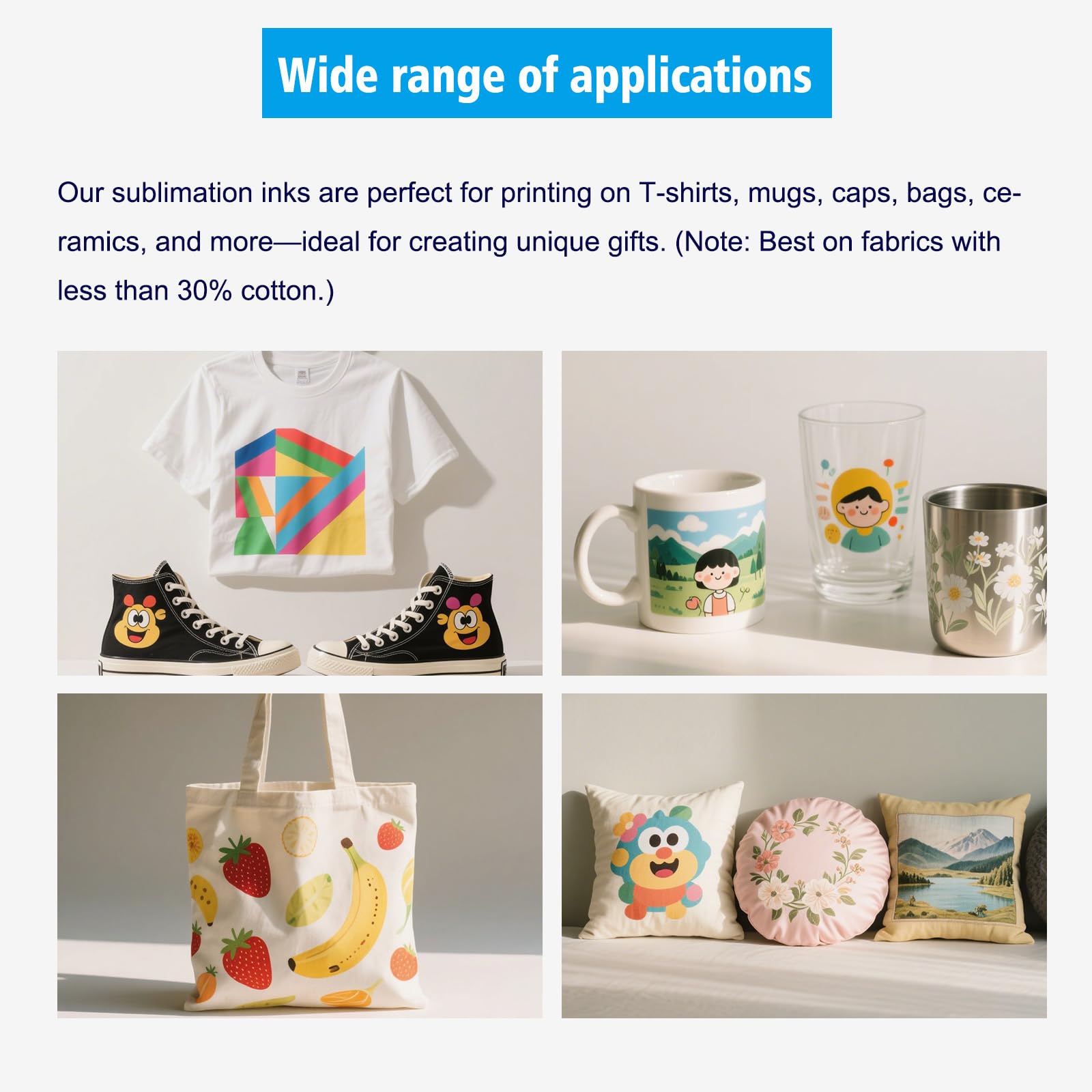 T49M Recharges d'encre de sublimation compatibles avec bouteilles d'encre 4 couleurs T49M1 T49M2 T49M3 T49M4 pour imprimantes F170 F570, sans ICC-Free/anti-UV